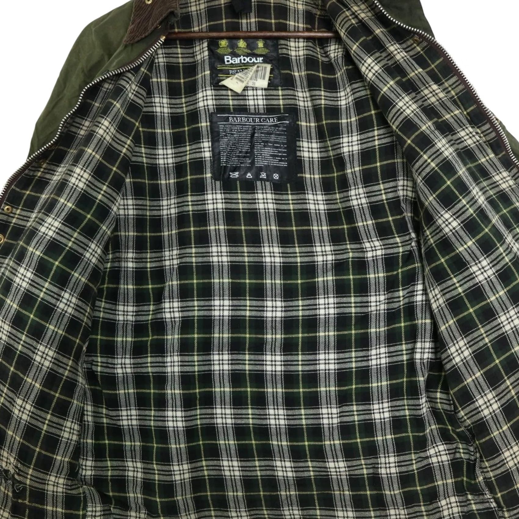 Barbour VINTAGE Barbour BEAUFORT UK Made 3 Wallant Tag Oiled Cotton Jacket Khaki Used Mens C38 97CM 75x57x77cm Size US XXS / EU 40 - 2 Thumbnail
