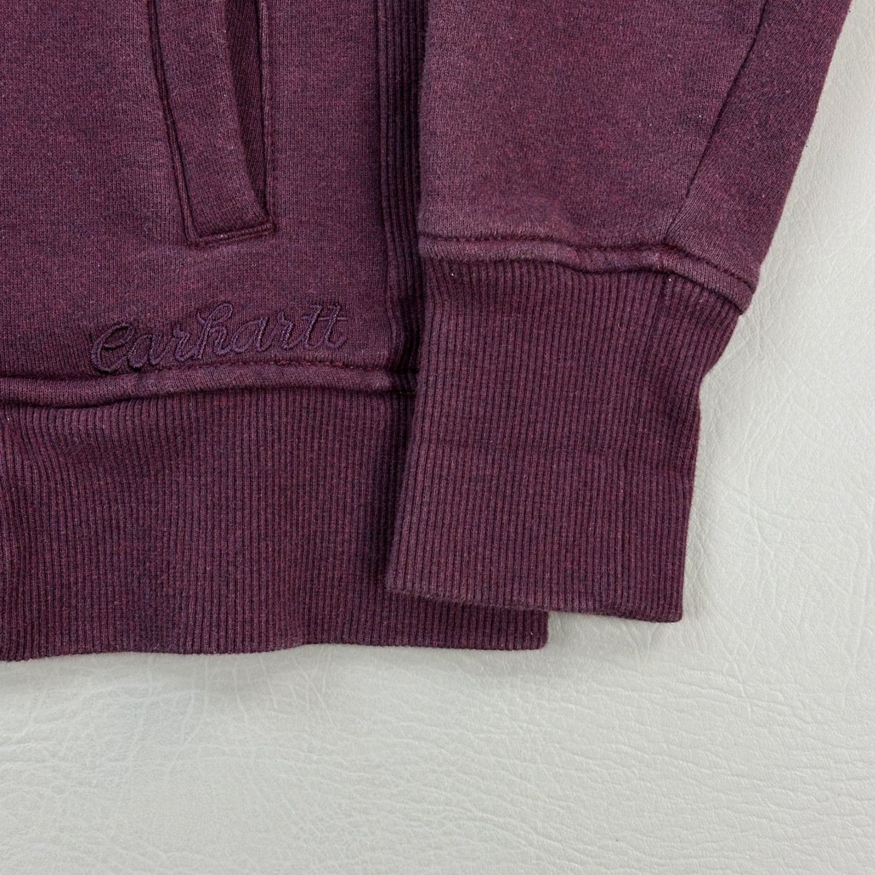 Carhartt Carhartt Sweatshirt Women's Small Dark Plum Full Zip Embroidered Logo - Regular Length, Cotton Blend, Fleece, Outdoor, Retro - Adults Womens Size S / US 4 / IT 40 - 3 Thumbnail
