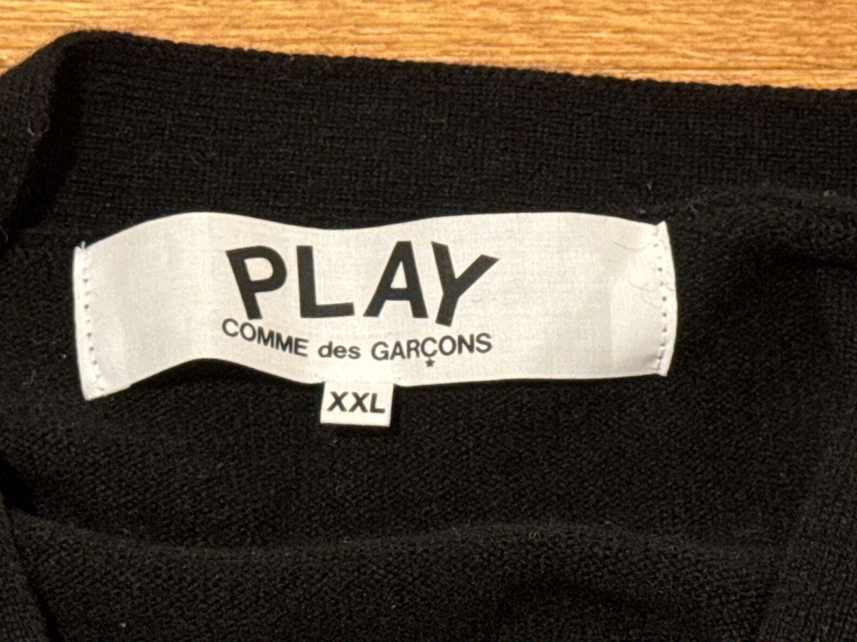 Comme des Garcons PLAY COMME des GARÇONS PLAY - Double Heart Cardigan (Black/Red) Size US XXL / EU 58 / 5 - 5 Thumbnail