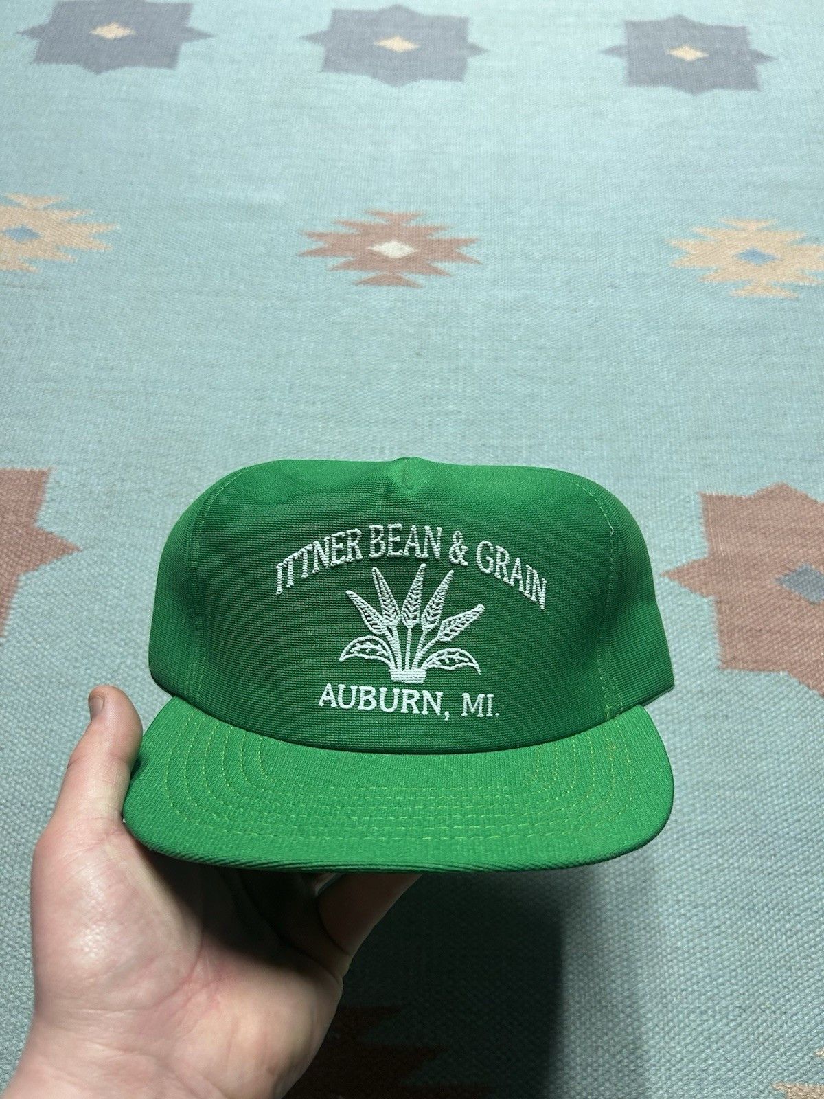 Vintage Vtg snapback hat Ittner bean grain auburn Michigan farm USA Size ONE SIZE - 2 Thumbnail
