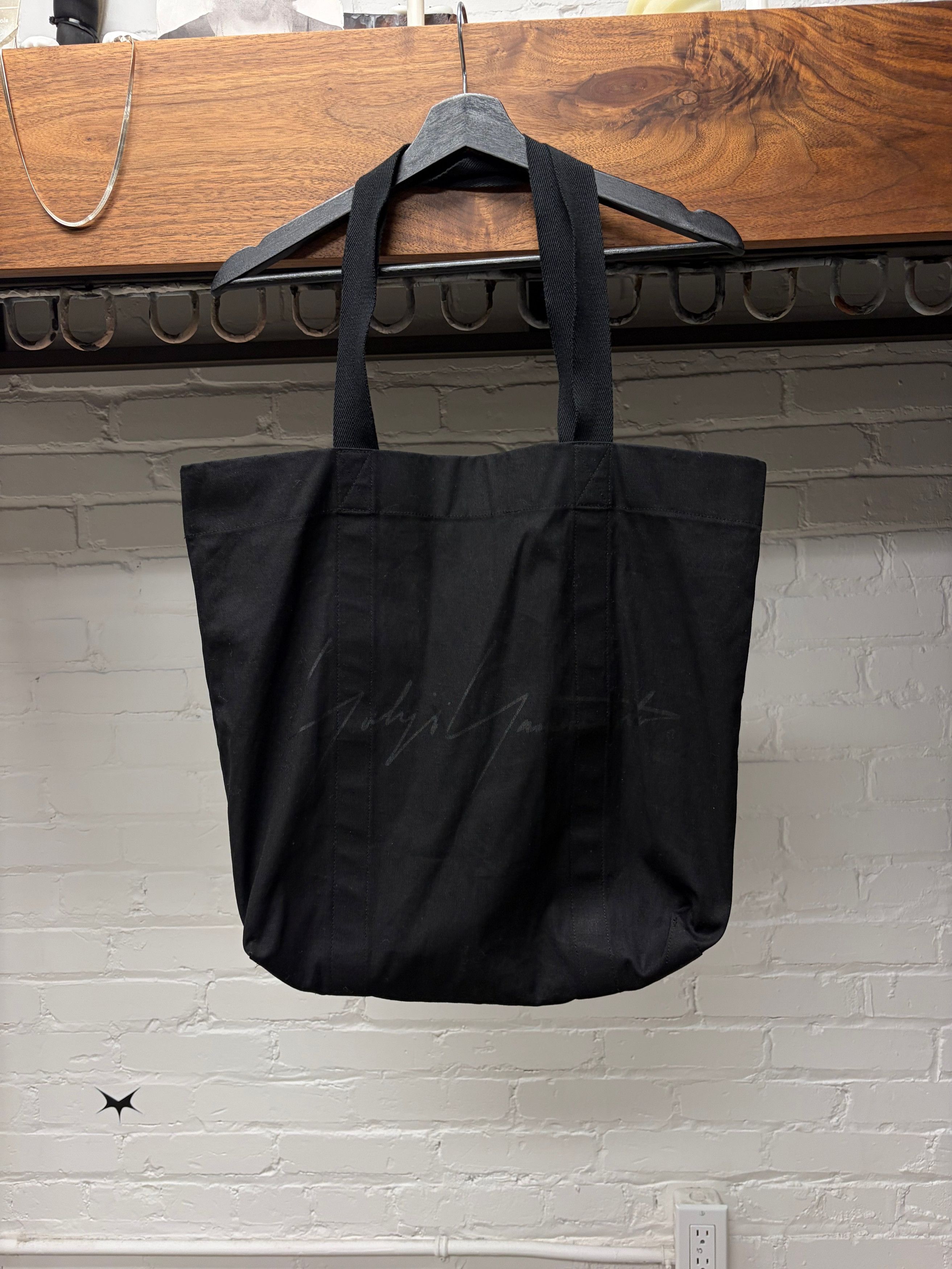 Yohji Yamamoto Yohji Yamamoto Black Canvas Tote Bag Size ONE SIZE - 1 Thumbnail
