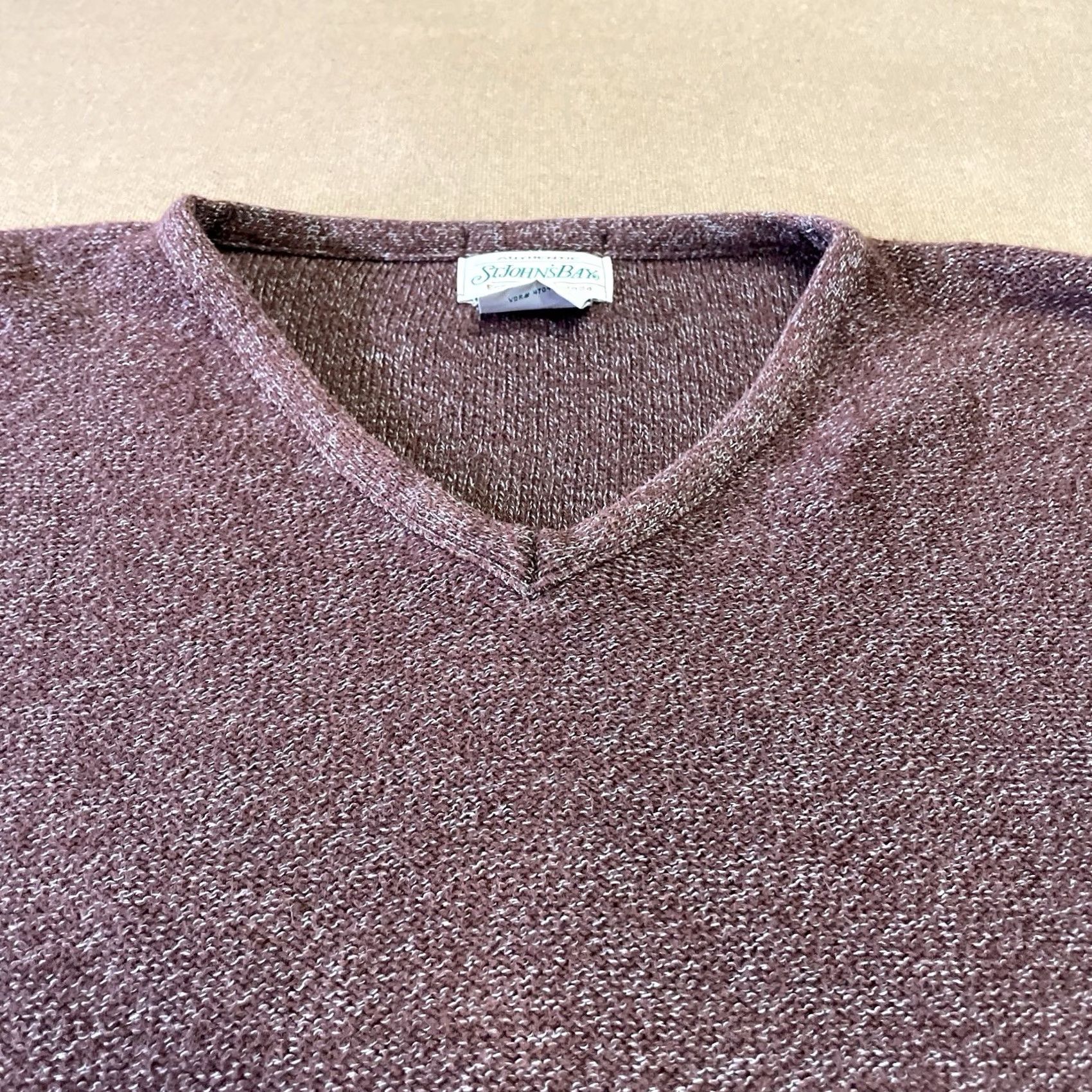 Vintage VINTAGE St Johns Bay Sweater Adult XXL 2XL Tall Red V Neck USA 90s Mens Size US XXL / EU 58 / 5 - 2 Thumbnail