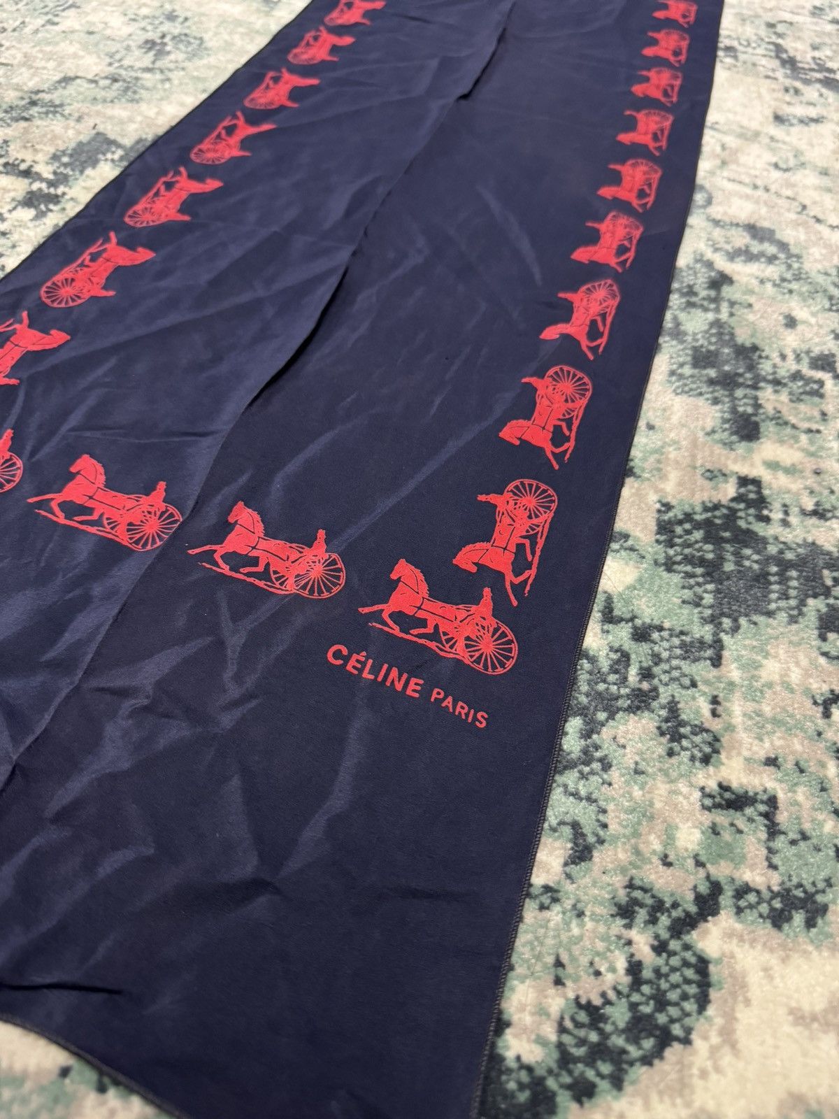 Celine VINTAGE 1960s CELINE MONOGRAM PRINT SILK SCARF Size ONE SIZE - 5 Thumbnail