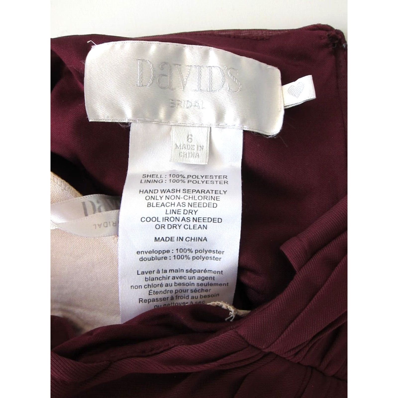 Vintage VINTAGE David's Bridal Red Maroon Stretch Lace Ruched Long Maxi Gown Party Dress Size 6 Size M / US 6-8 / IT 42-44 - 4 Thumbnail