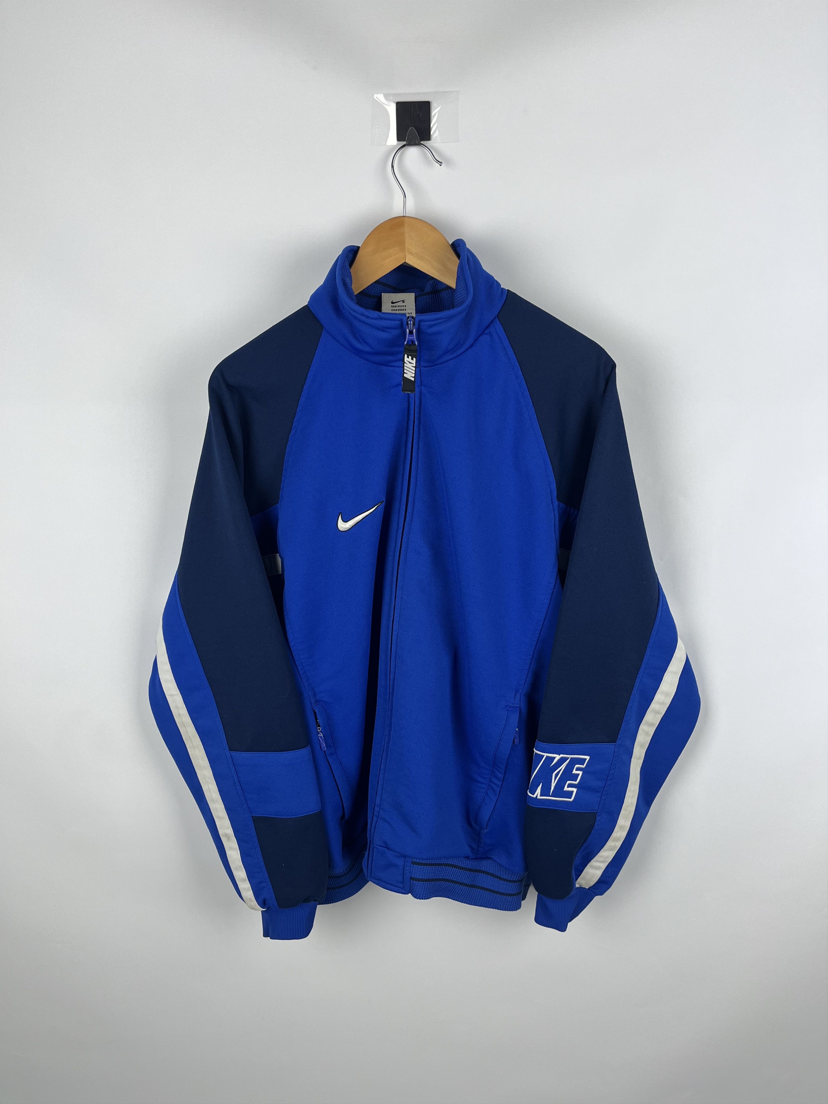 Nike Nike Full Zip Track Jacket Blue Big Swoosh Baggy 90's Size US M / EU 48-50 / 2 - 1 Thumbnail