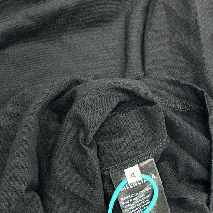 Balenciaga Balenciaga Black Embroidered Short Sleeve T-Shirt 0079-2507 Size US XL / EU 56 / 4 - 4 Thumbnail