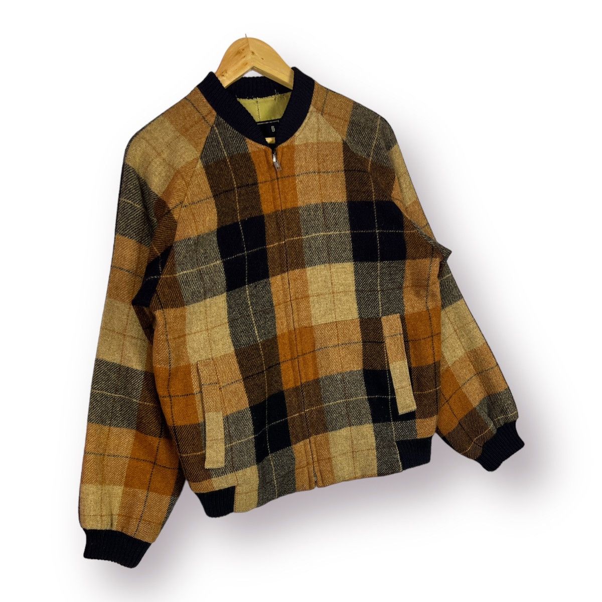 Japanese Brand 🔥 VINTAGE ROTARY GROUP RG WOOLEN TARTAN BOMBER JACKET Size US L / EU 52-54 / 3 - 3 Thumbnail