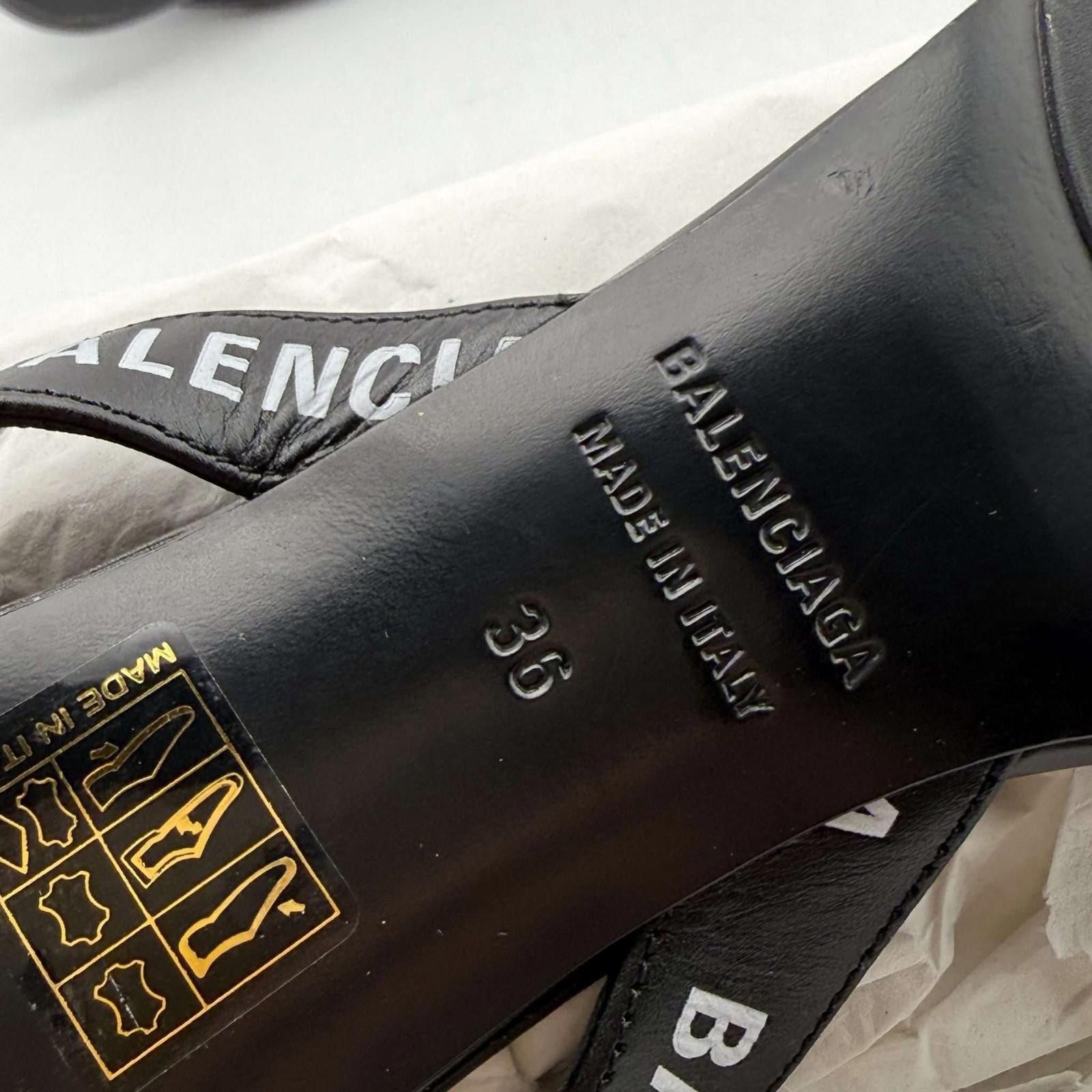 Balenciaga Balenciaga Logo Leather Sandal 36EU New with Box Size US 6 / IT 36 - 10 Thumbnail
