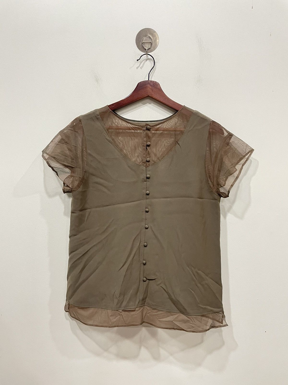 Japanese Brand United Tokyo Mesh Blouse Size S / US 4 / IT 40 - 1 Thumbnail