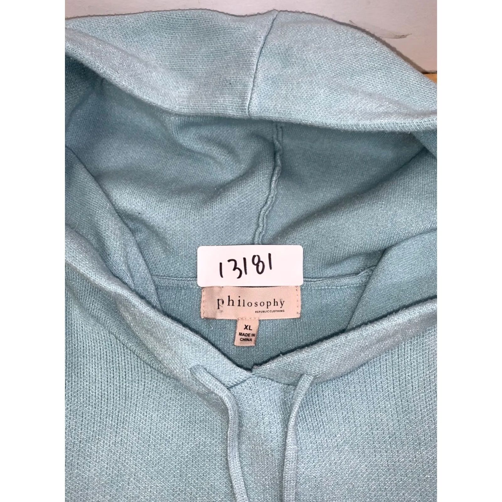 Vintage Philosophy Knit Sweater Hoodie Women XL Light Blue Pullover Casual XL Women Pullover Sweater Blue Philosophy Size XL / US 12-14 / IT 48-50 - 2 Thumbnail