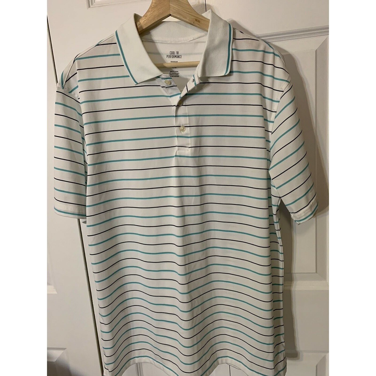 Haggar Cool 18 Performance Haggar Short Sleeve Polo Shirt Sz M Whit Size US M / EU 48-50 / 2 - 3 Thumbnail