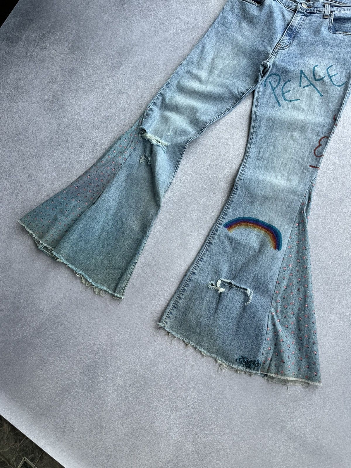 Miss Sixty Vintage Miss Sixty Bootcut Flared Jeans Size 30" / US 8 / IT 44 - 2 Thumbnail