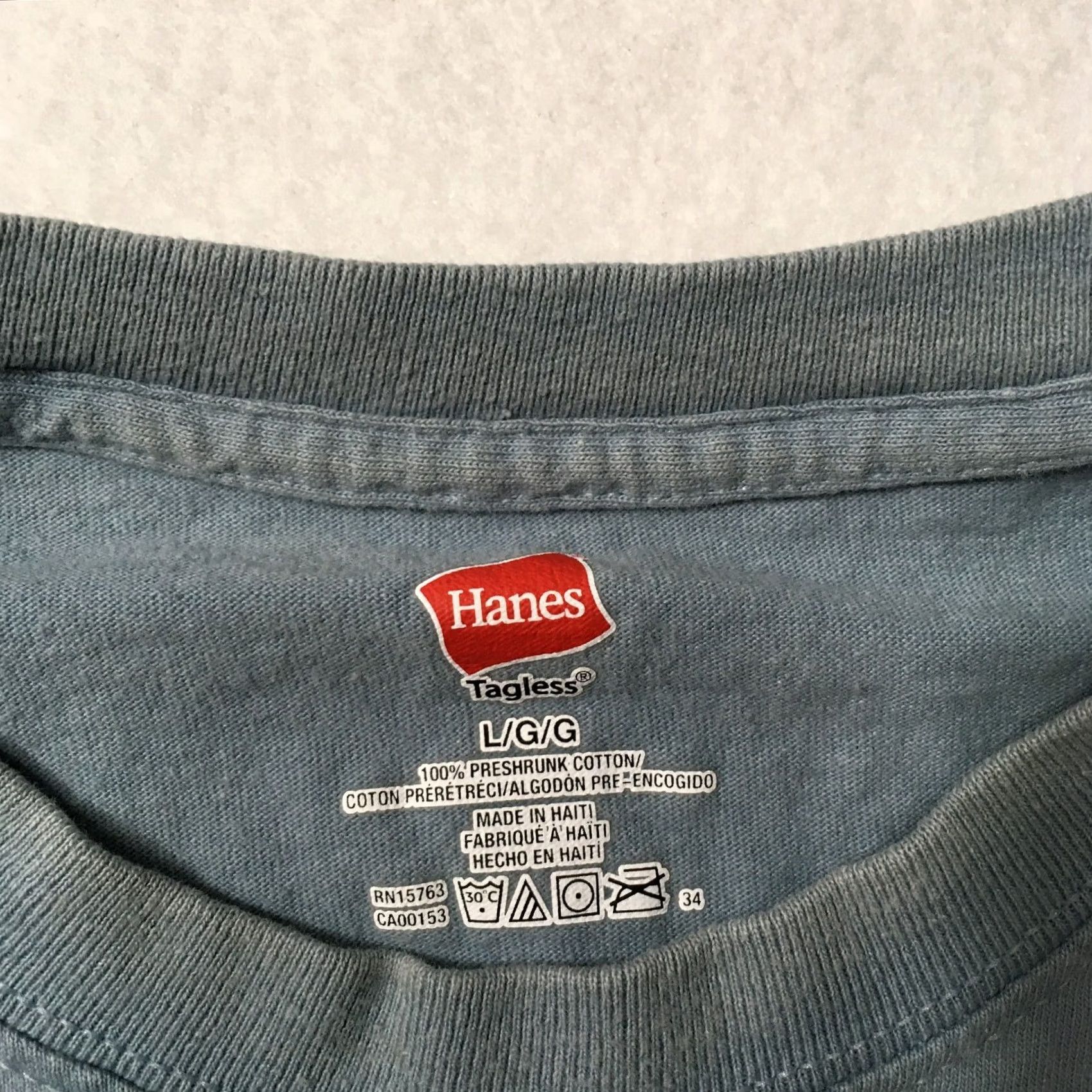 Hanes VINTAGE Hanes T-Shirt Unisex Adults L Blue Logo Double-Sided 80s Band Rock VTG Graphic Print Shirt Tee Top Short Sleeve Crew Neck Budget: TopS Size US L / EU 52-54 / 3 - 3 Thumbnail