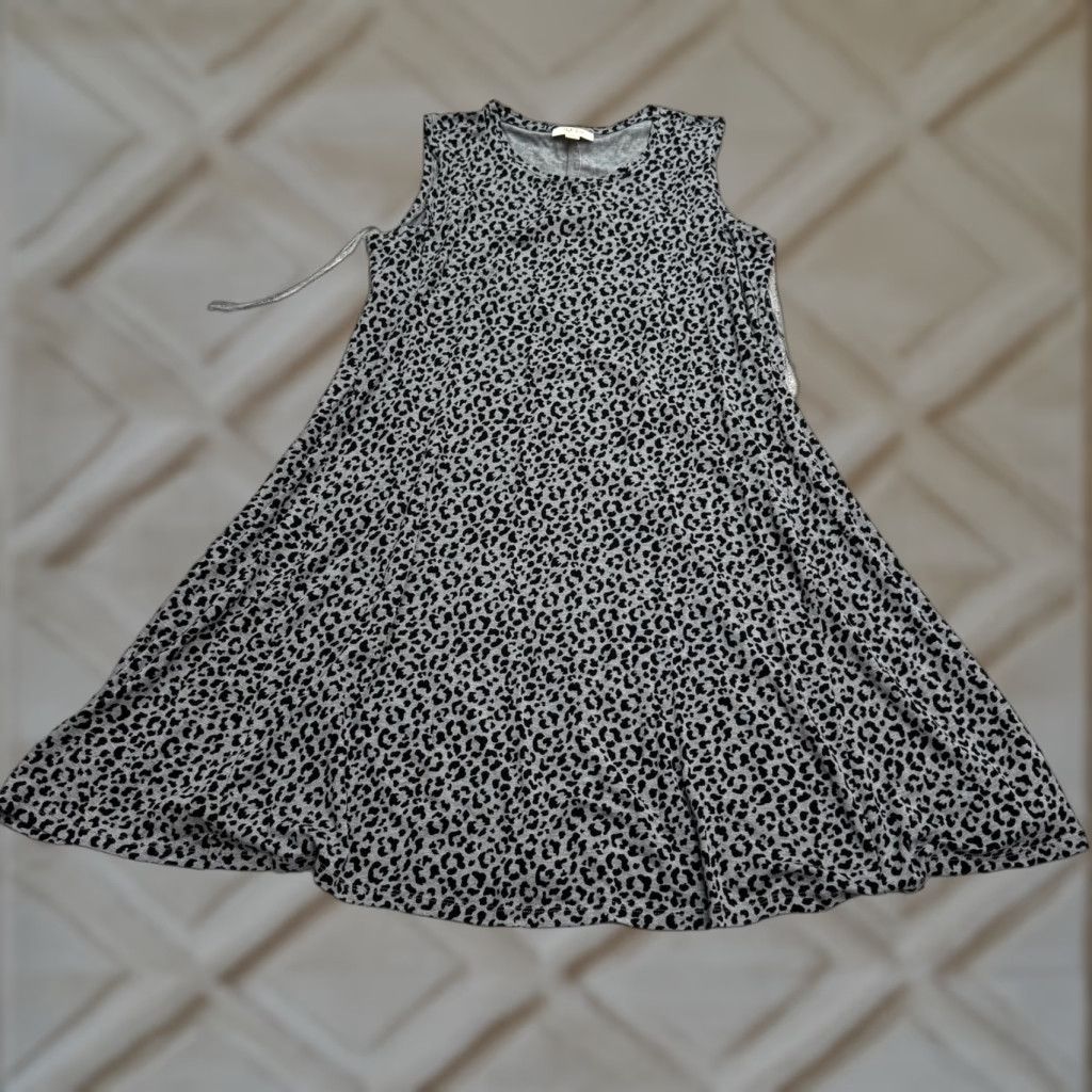 Vintage Style&co. Leopard Print A-Line Tank Dress Womens Plus 0X Gray Black Stretch NWT Size XL / US 12-14 / IT 48-50 - 1 Thumbnail