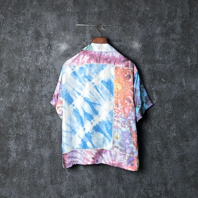 Amiri Amiri Colorful Multi-Element Mulberry Silk Short Sleeve Sh Size US M / EU 48-50 / 2 - 2 Thumbnail