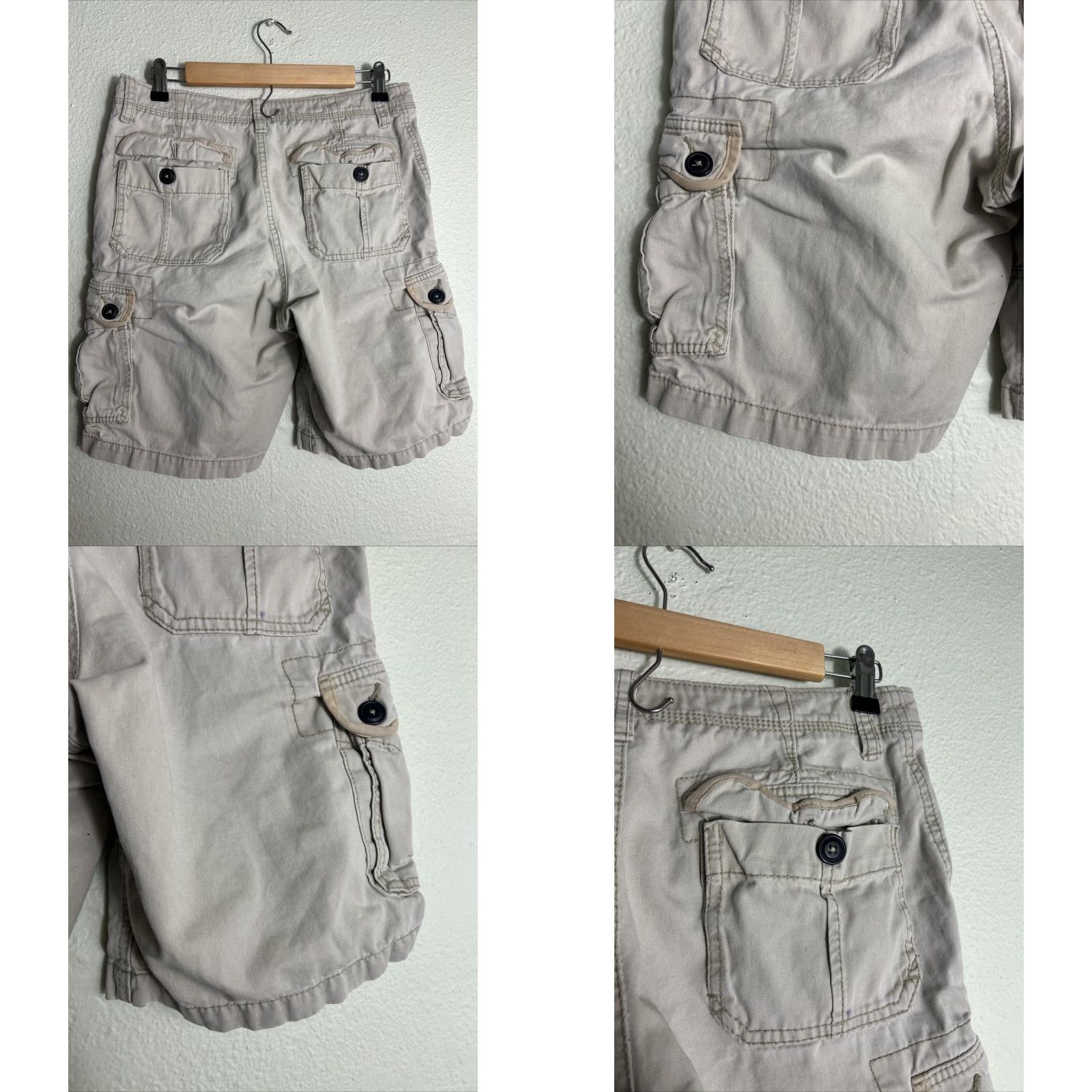 Vintage Aéropostale Mens Cargo Shorts Beige 30 Regular 10 Stains Cotton Size US 30 / EU 46 - 8 Thumbnail