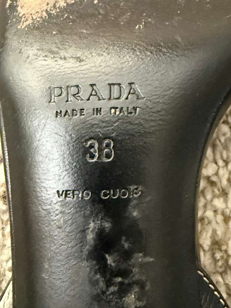 Prada Vintage Prada Women's Woven Domino Slingback Heels Size 38 Size US 8 / IT 38 - 5 Thumbnail