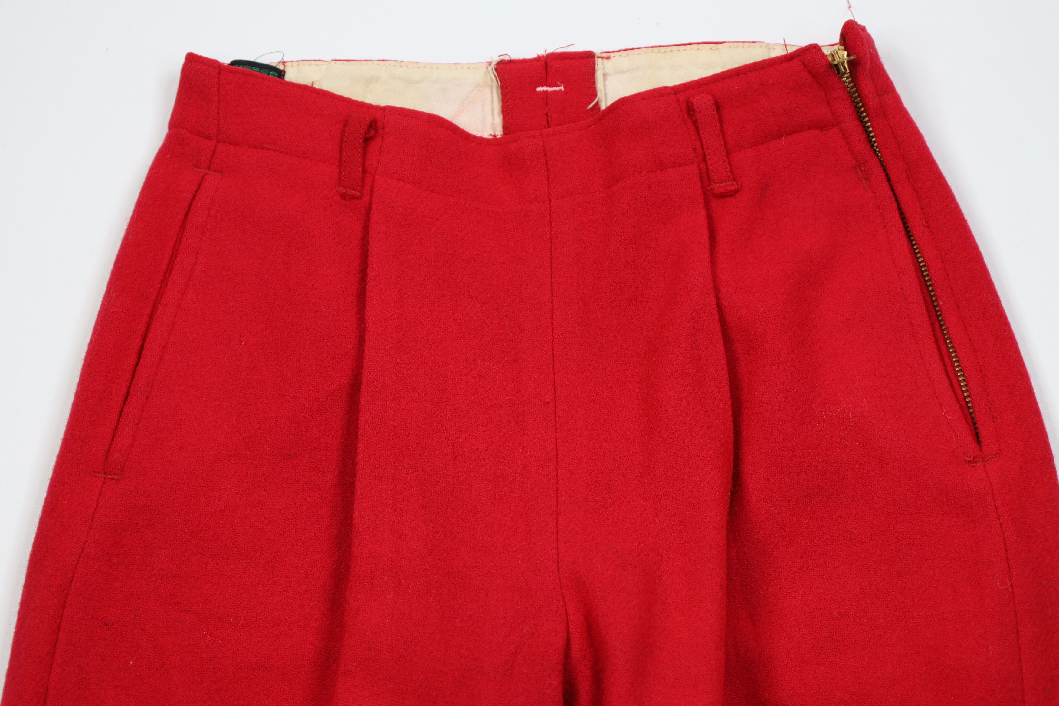 Vintage Vintage 50s Streetwear Distressed Wool Joggers Pants Red USA Size US 28 / EU 44 - 2 Thumbnail