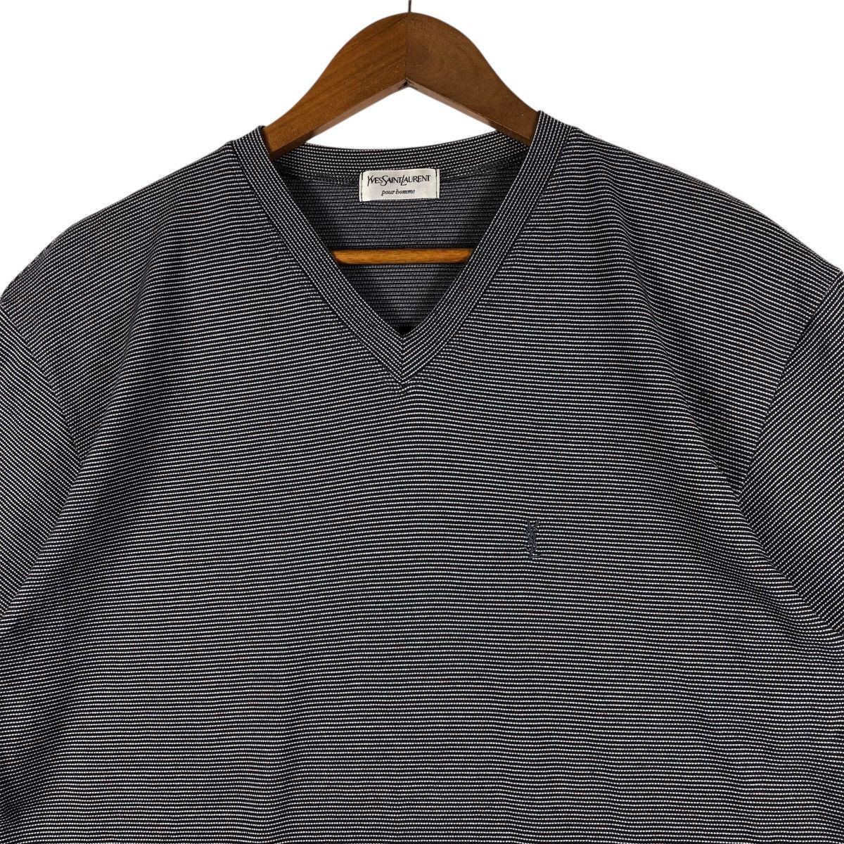 Yves Saint Laurent YSL Yves Saint Laurent Stripe V-neck Shirt Size US M / EU 48-50 / 2 - 3 Thumbnail