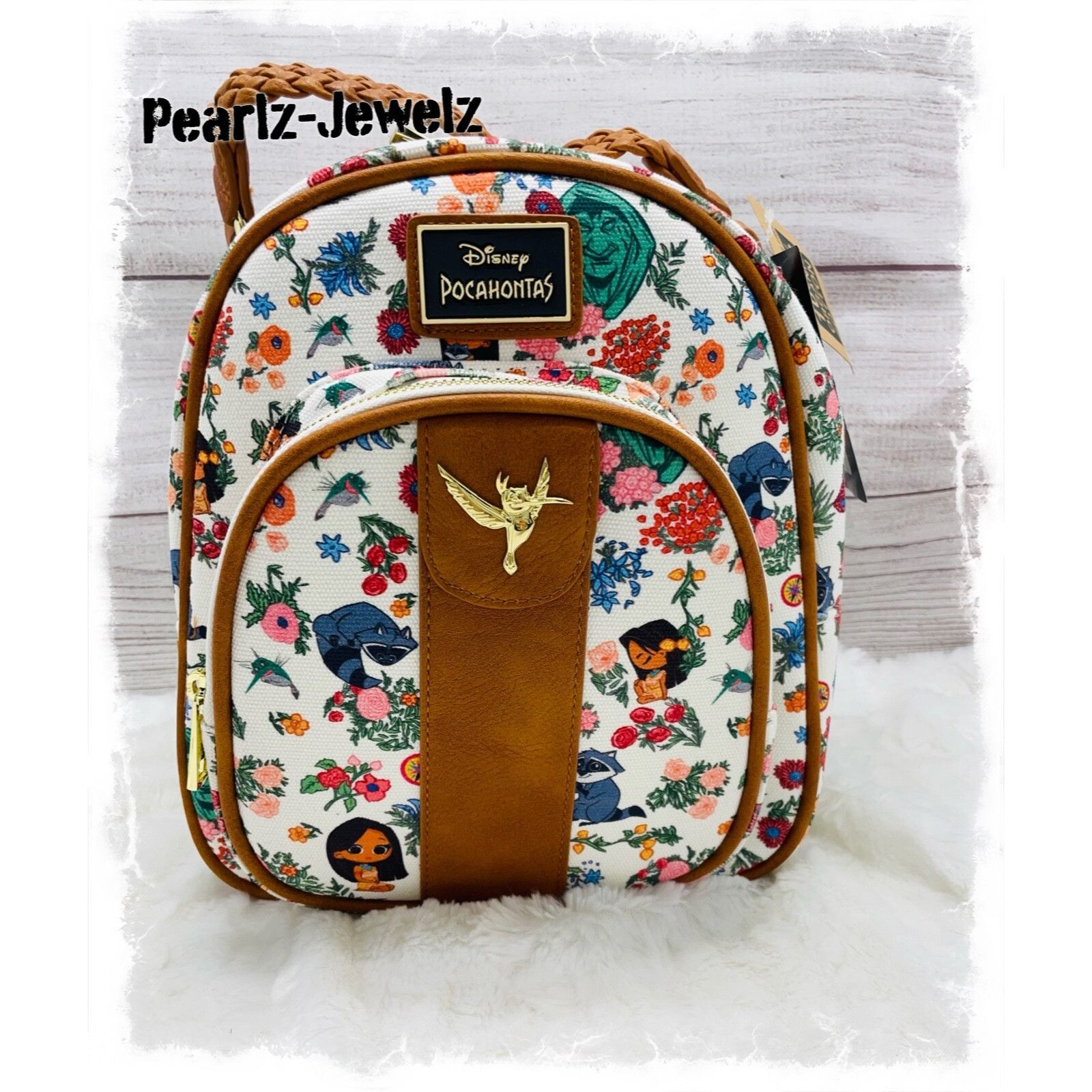 Disney Her Universe Pocahontas Chibi Meeko Flit Floral Backpack Box Size ONE SIZE - 1 Thumbnail