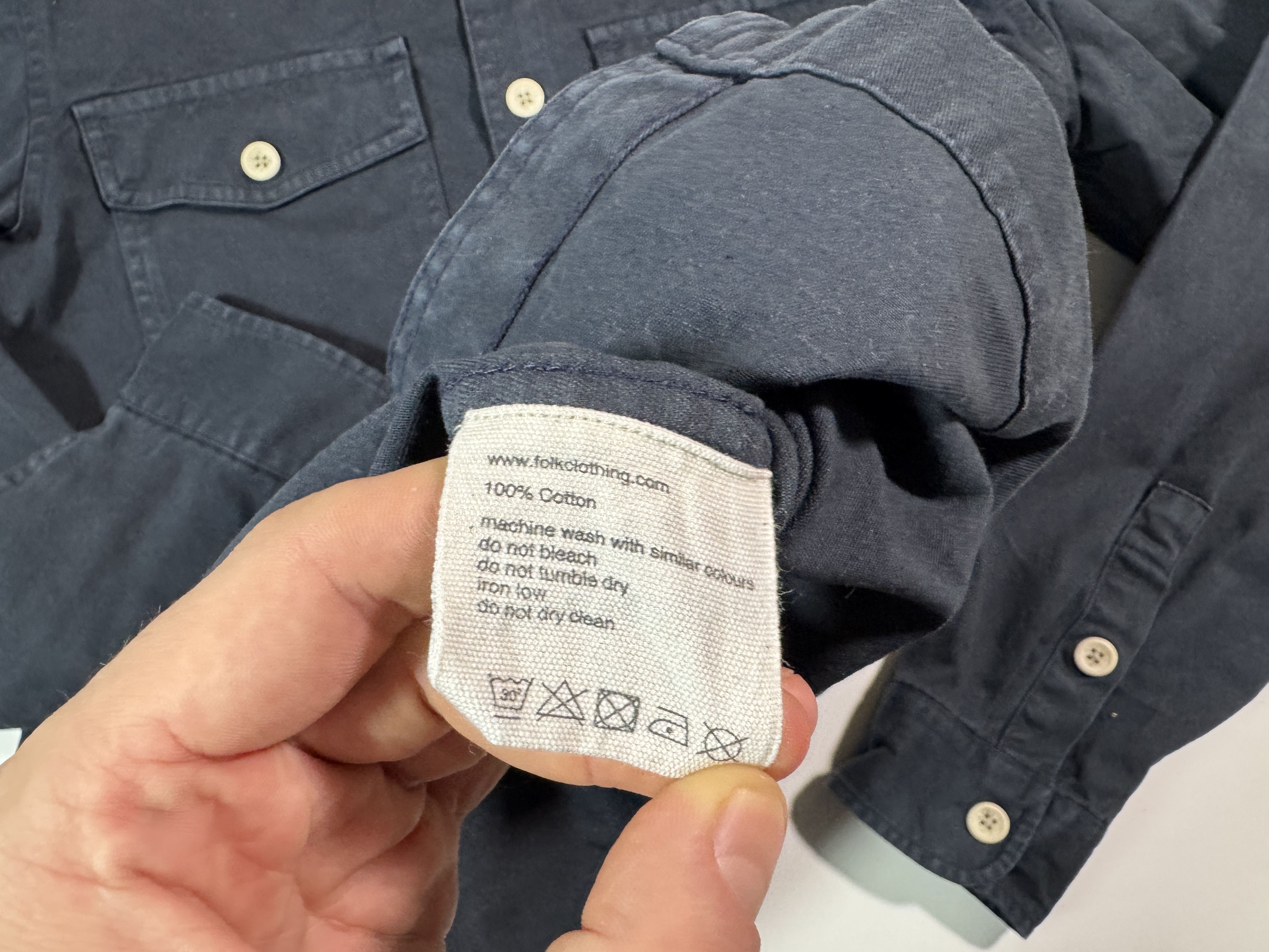Folk Folk Button Up Shirt Basic Work Overshirt Navy Blue 3 / L Size US L / EU 52-54 / 3 - 4 Thumbnail