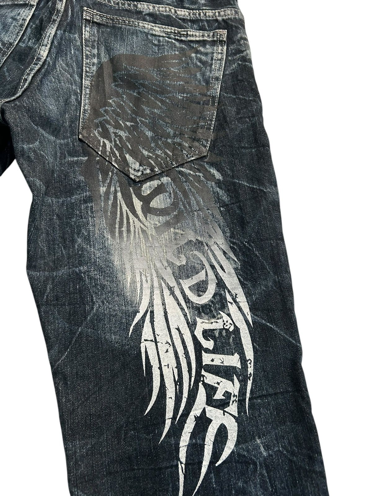 Japanese Brand × Kapital × Vintage Skull Bones wild Life Japanese Punk Denim Jeans Size US 31 - 7 Thumbnail