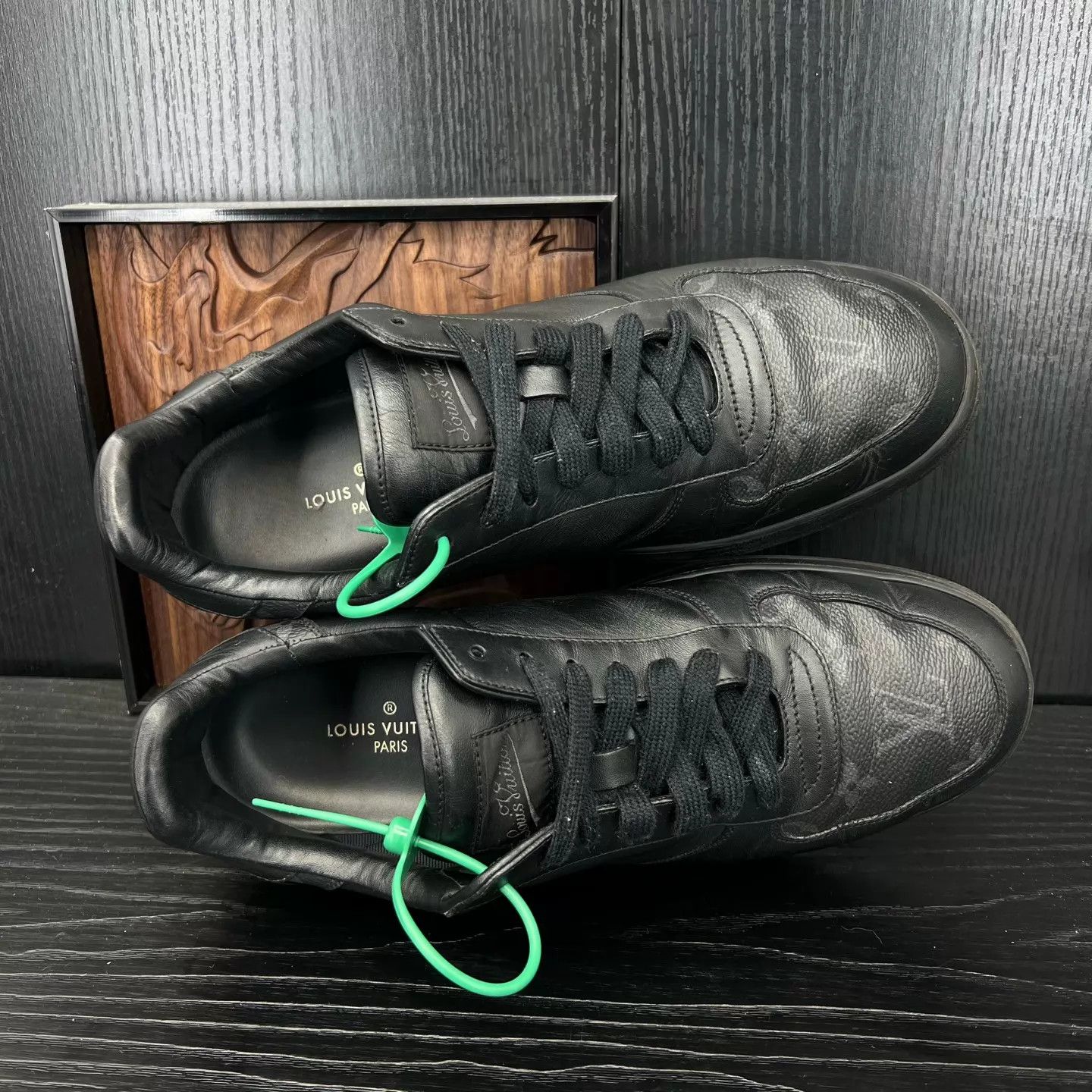 Louis Vuitton LV Rivoli Black Monogram US7 Shoes (Original Box, Like New) Size US 8 / EU 41 - 6 Thumbnail