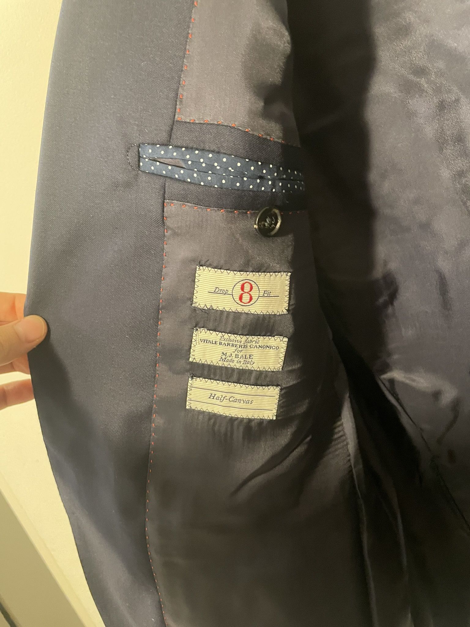 M.J. Bale MJ Bale navy suit jacket. Size 40R - 8 Thumbnail