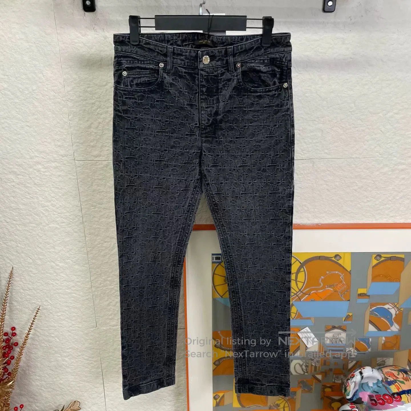 Louis Vuitton lv monogram print denim pants size 38. Size US 38 / EU 54 - 1 Thumbnail