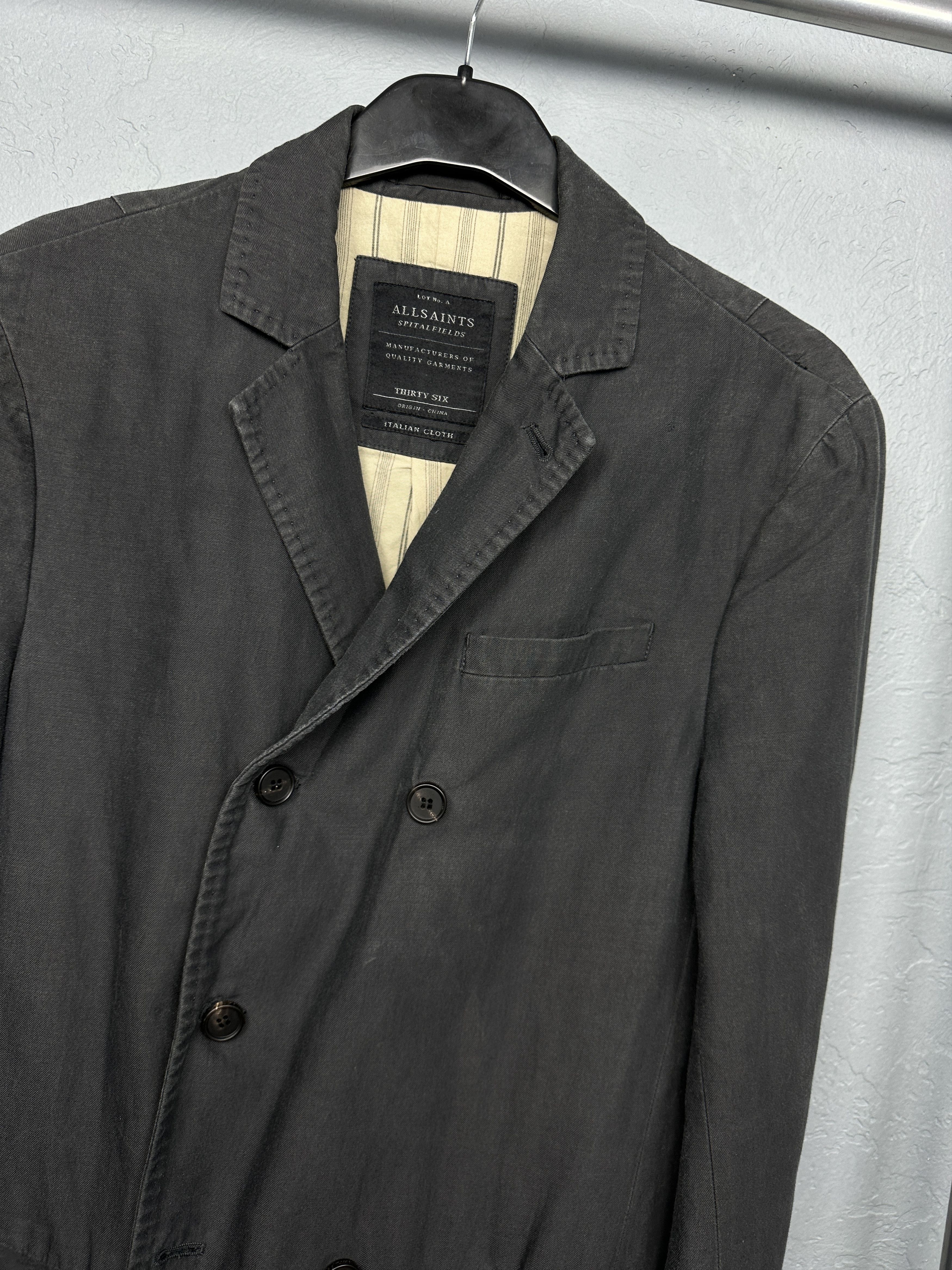 Allsaints Allsaints Mens Cotton Linen Double Breasted Blazer Jacket Size US S / EU 44-46 / 1 - 2 Thumbnail