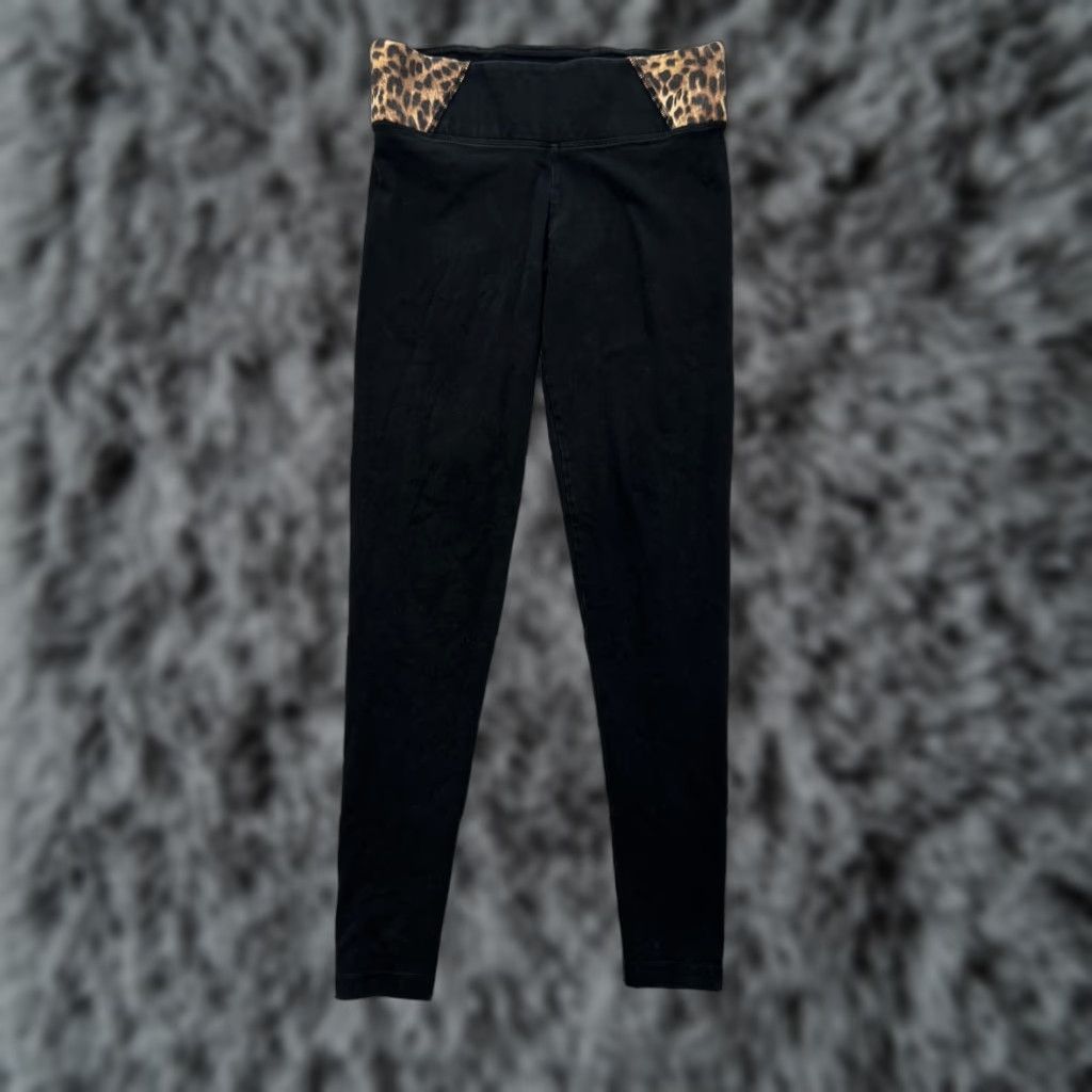 Pinko PINK Victoria's Secret Leggings XS Leopard Print Waistband Athleisure Yoga Size 26" / US 2 / IT 38 - 1 Thumbnail