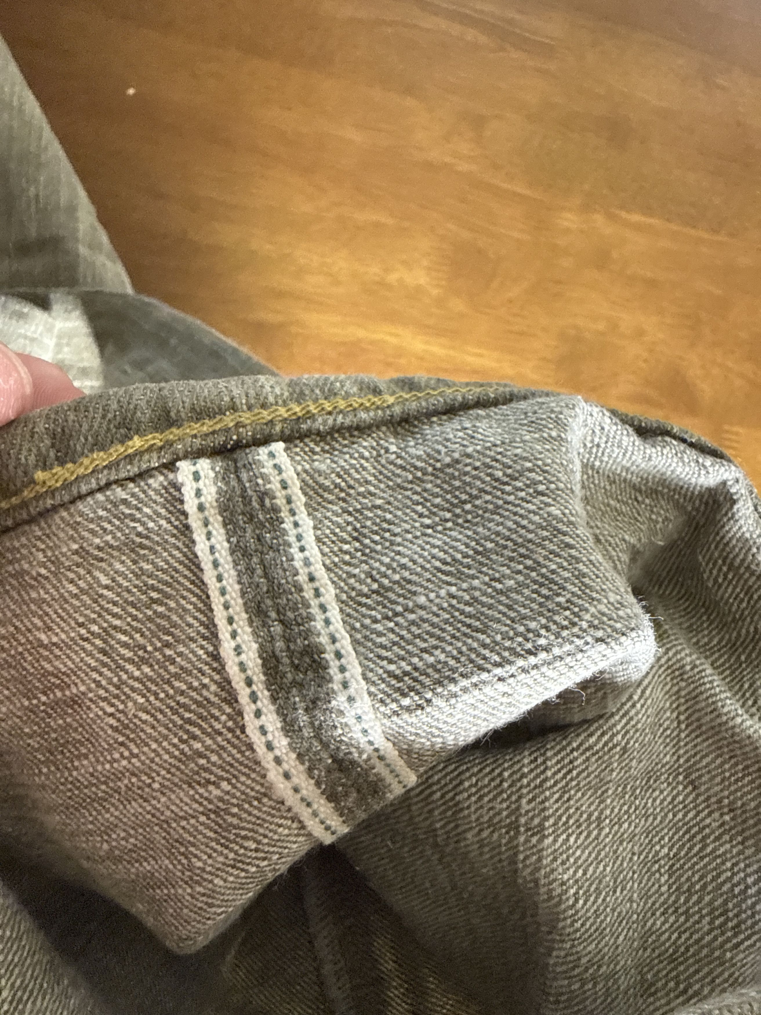 Sugar Cane Rare Sugar Cane Okinawa Kakishibu Dye - Grey/Green Selvedge Size US 30 / EU 46 - 10 Thumbnail