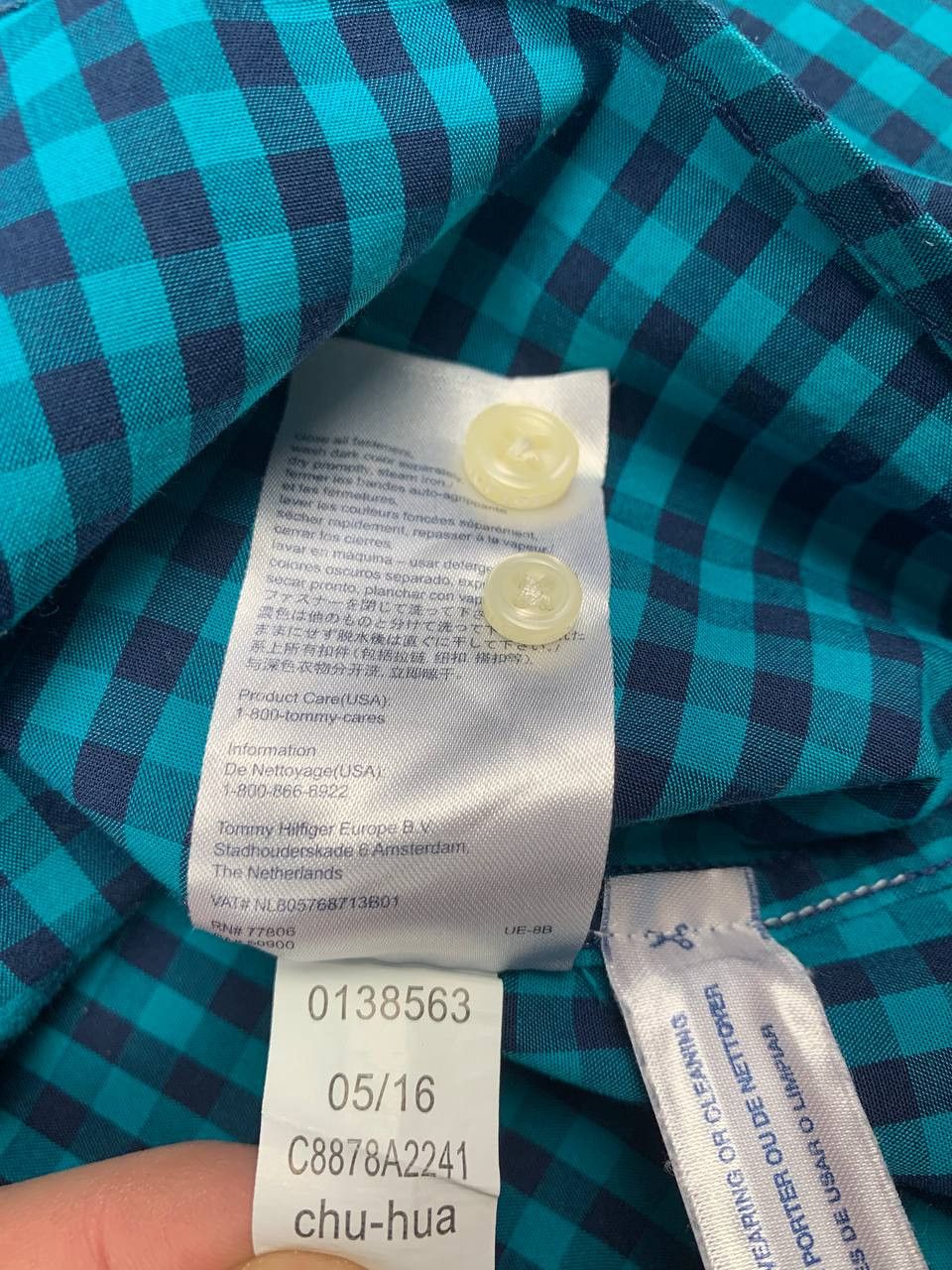 Tommy Hilfiger Share Tommy Hilfiger Men's Turquoise Check Shirt Button Down Size US M / EU 48-50 / 2 - 18 Thumbnail