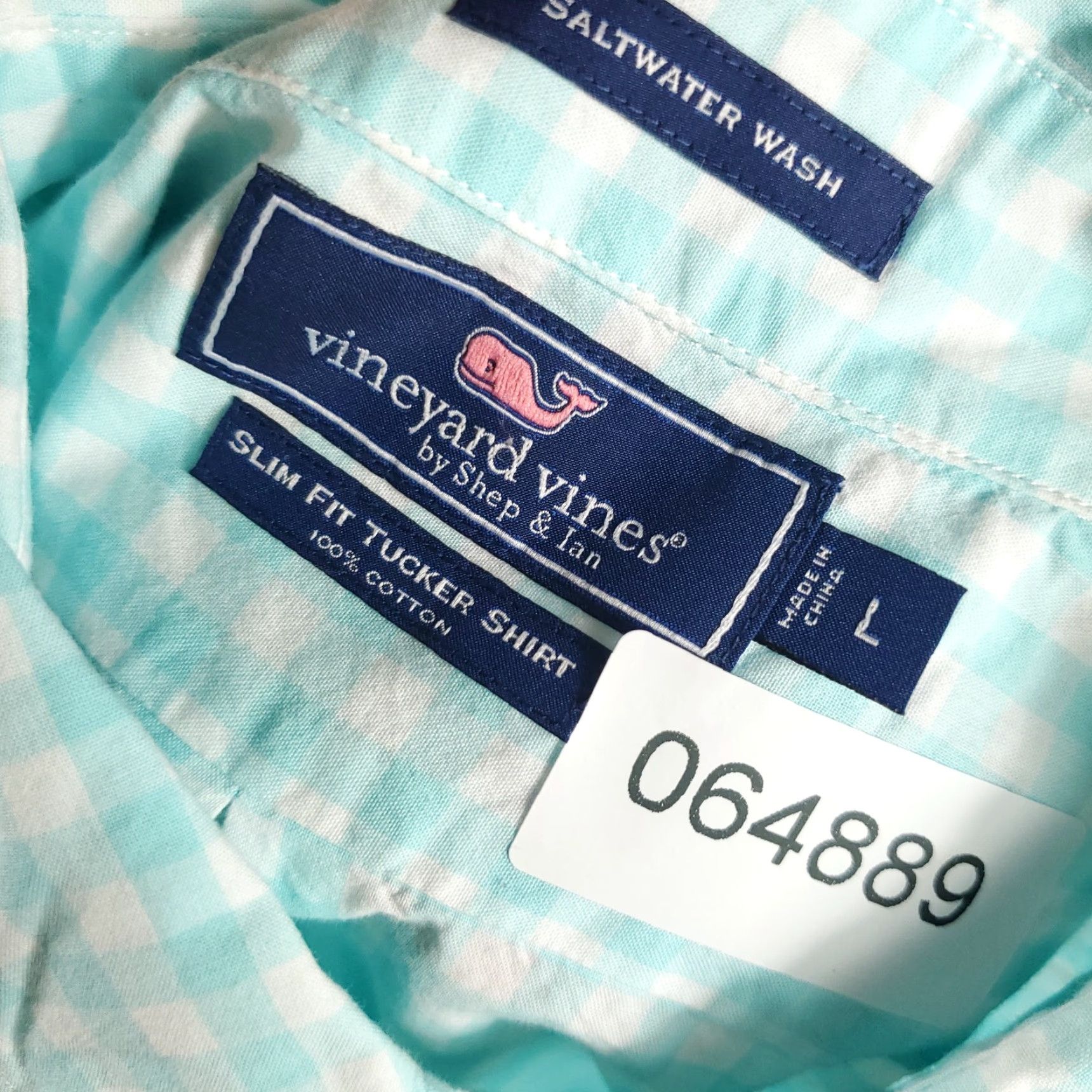 Vineyard Vines VINEYARD VINES Shirt Mens L Blue Check Slim Fit Button Up Long Sleeve Size US L / EU 52-54 / 3 - 8 Thumbnail