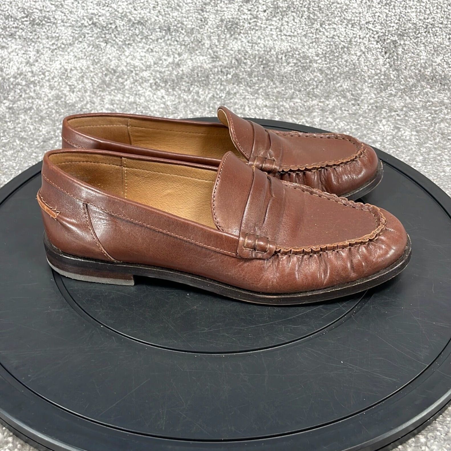 Mens Madewell Brown Leather Slip On Loafer Shoes Size 7.5