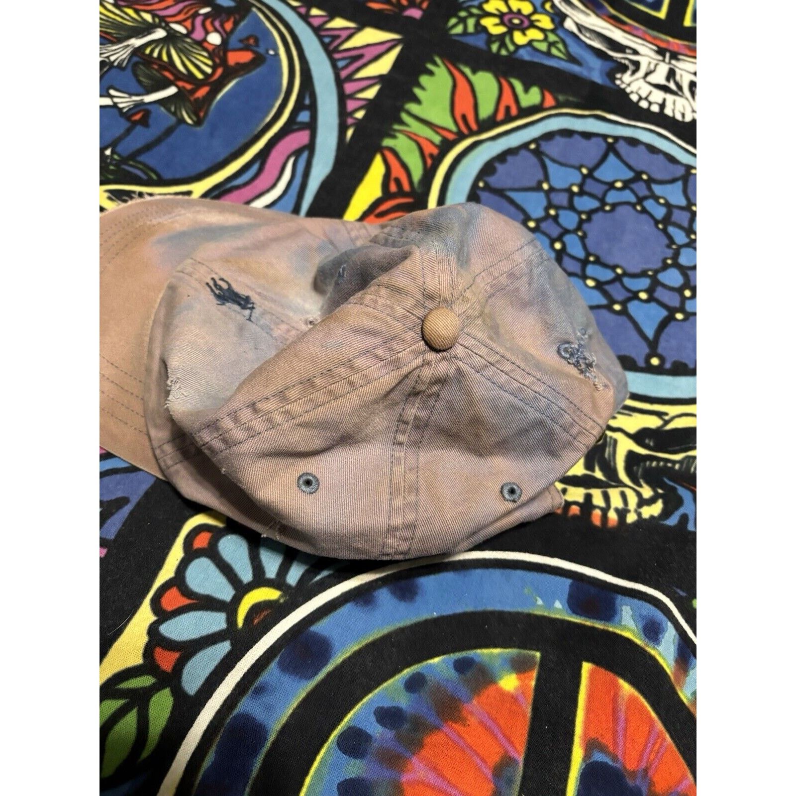 Vintage Distressed acid wash Polo ralph lauren dad hat Bleached Size ONE SIZE - 2 Thumbnail