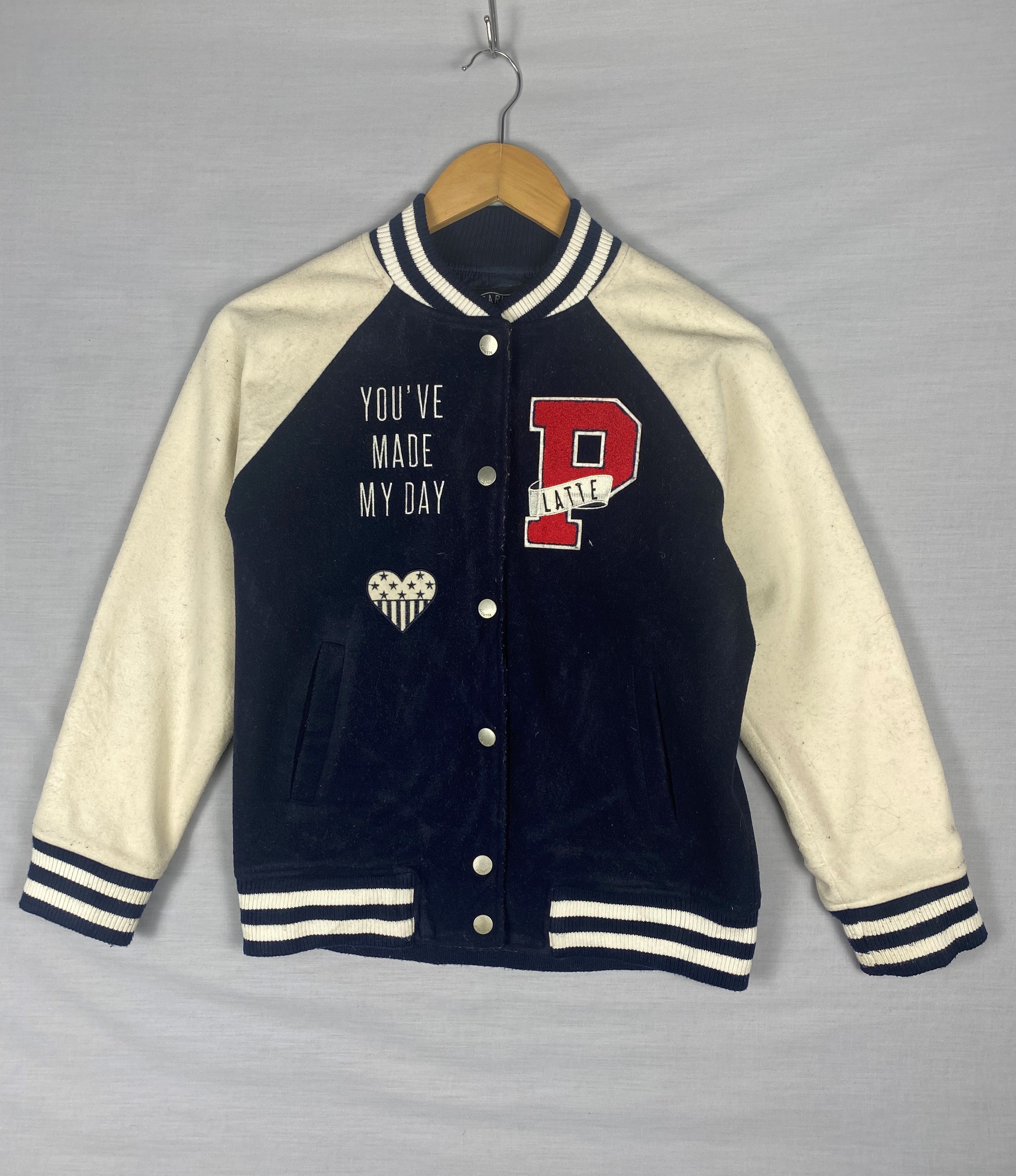Vintage P.Latte Embroidered Varsity Jacket