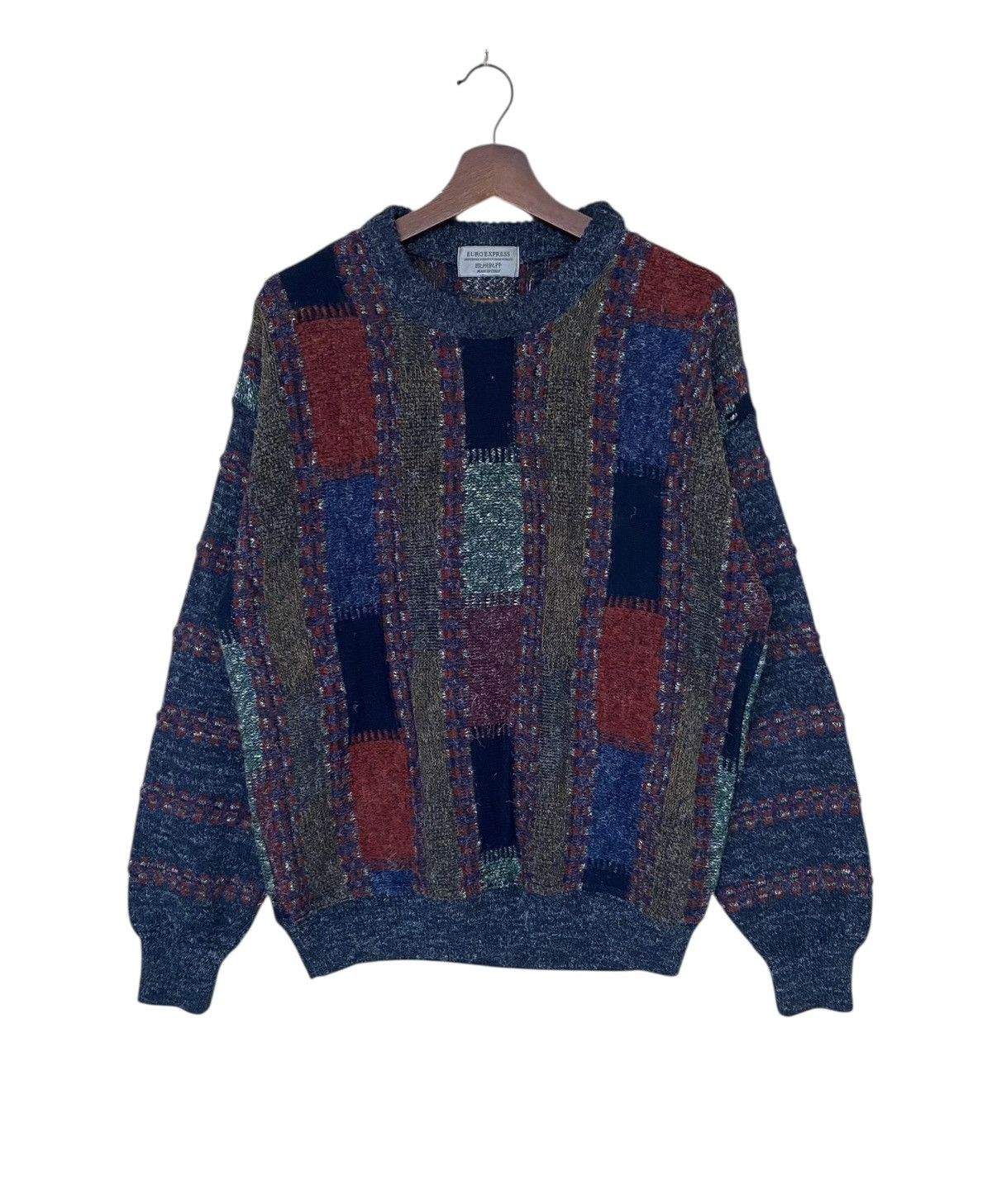 Vintage Vintage Brand Euro Express Patchwork Fleece 1990s Size US L / EU 52-54 / 3 - 1 Thumbnail