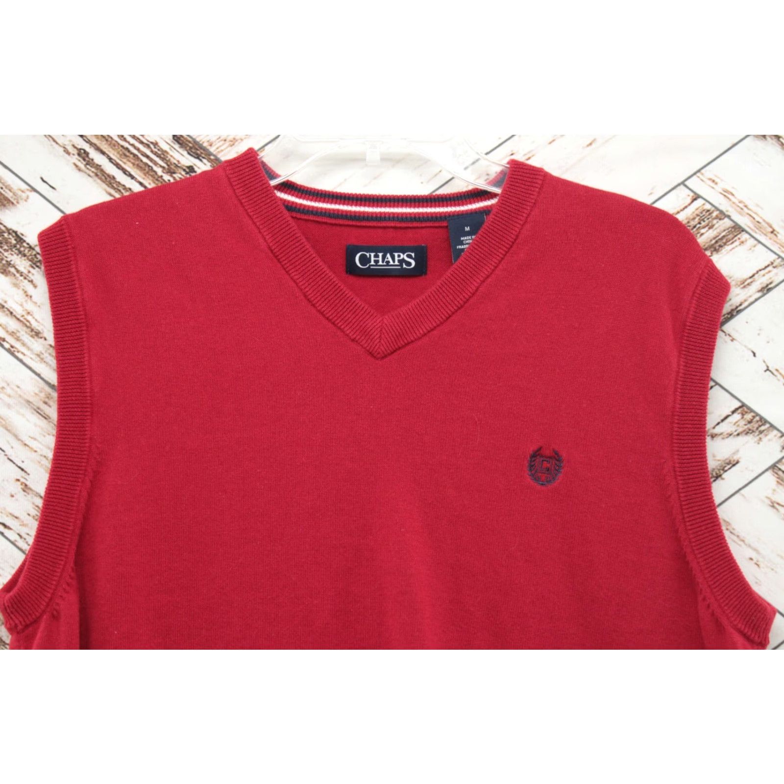 Chaps Chaps Ralph Lauren Sweater Vest Shirt Men M Red V-Neck Knit Embroidered Logo Preppy Vintage: No Size US M / EU 48-50 / 2 - 3 Thumbnail