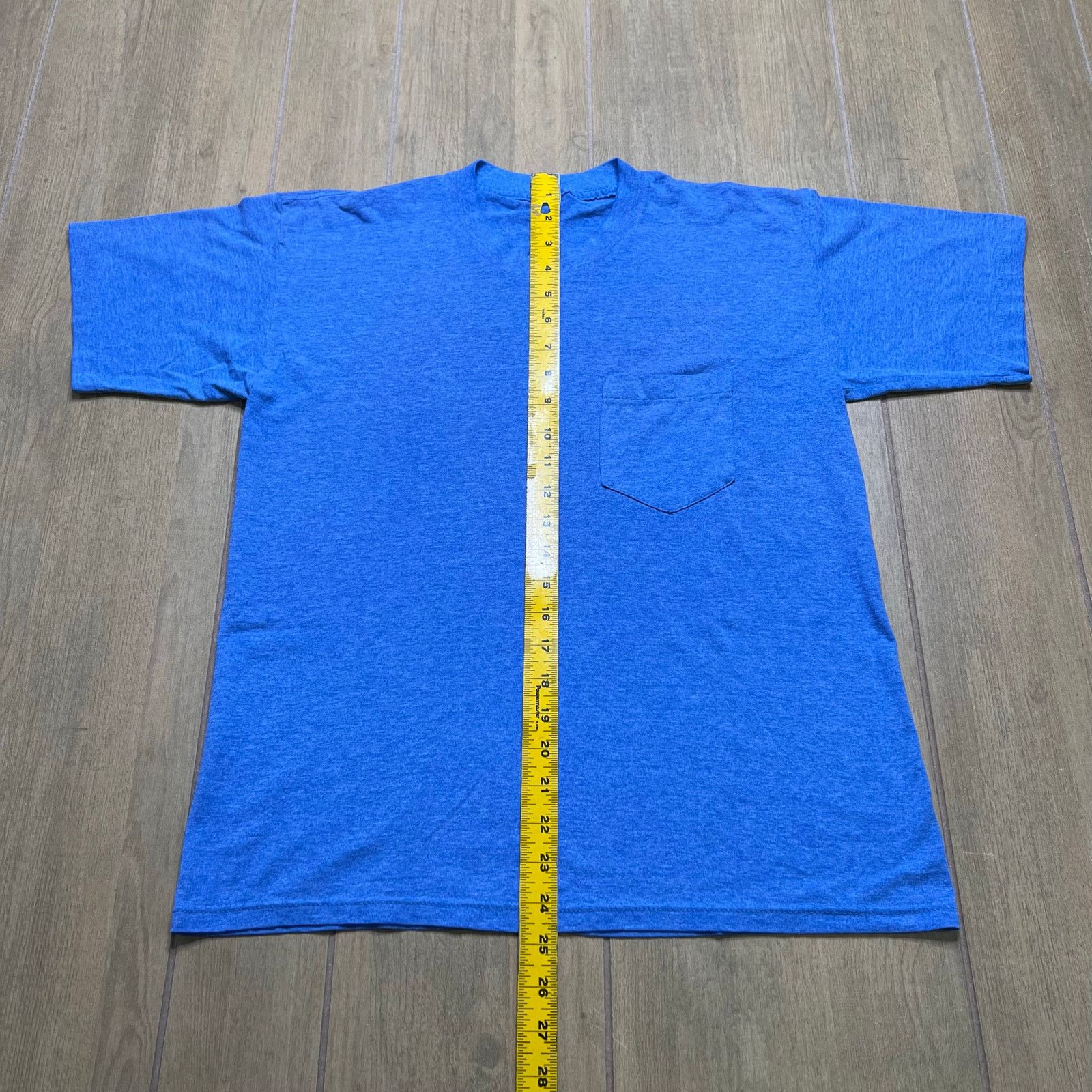 Vintage Vintage 80s T shirt size Large plain Blue front pocket Size US L / EU 52-54 / 3 - 6 Thumbnail