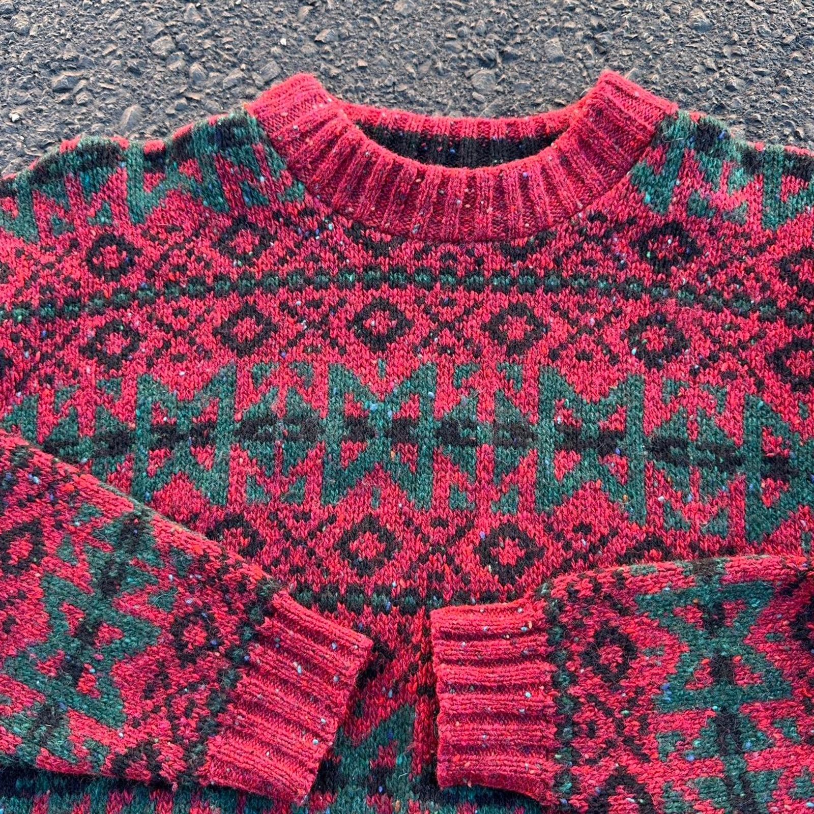 Other × Vintage Vintage Knit Wool Red Sweater Size US S / EU 44-46 / 1 - 2 Thumbnail