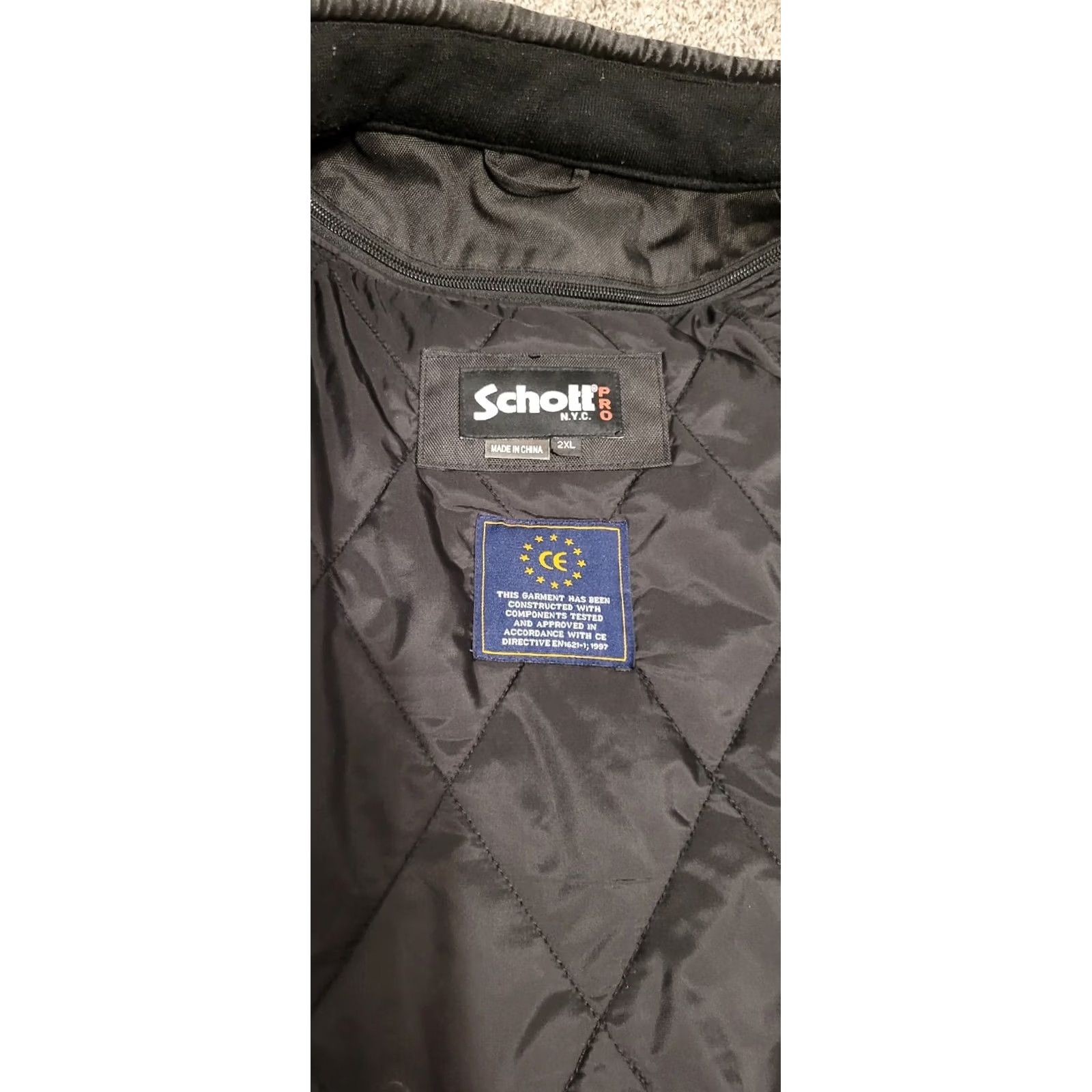 Schott Schott PRO NYC Nylon Racing Jacket 2XL Black Pockets Zipper Mid-Length Size US XXL / EU 58 / 5 - 5 Thumbnail