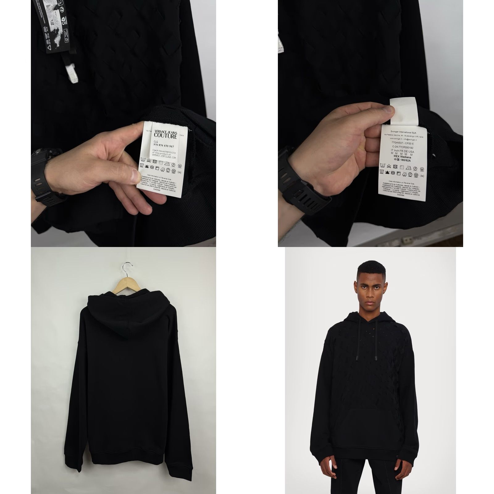 Versace Jeans Couture Versace Jeans Couture Hoodie Men L Black Avant Gard Loose Fit NWT Size US L / EU 52-54 / 3 - 9 Thumbnail