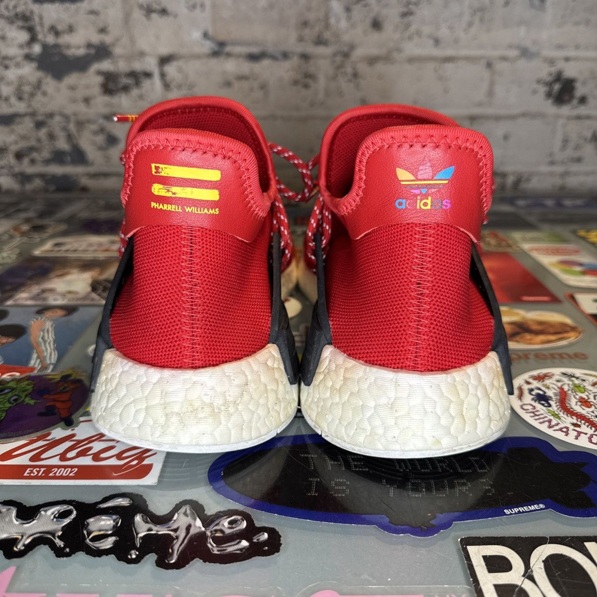Adidas Adidas NMD HU Human Race Pharrell Scarlet Red Sz 9.5 No Box Size US 9.5 / EU 42-43 - 2 Thumbnail