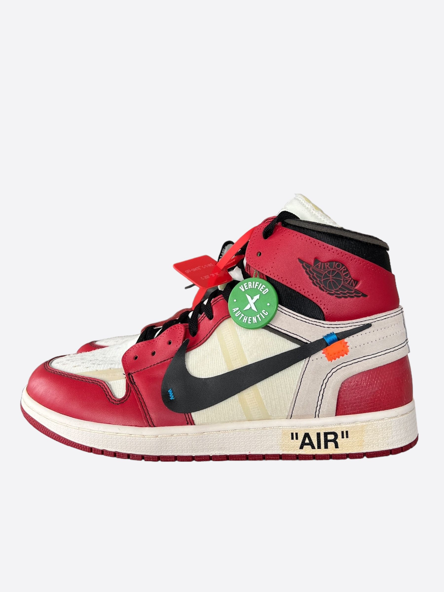 Nike × Off-White Nike Off-White Red Chicago Jordan 1 Hightop Sneakers Size US 14 / EU 47 - 3 Thumbnail