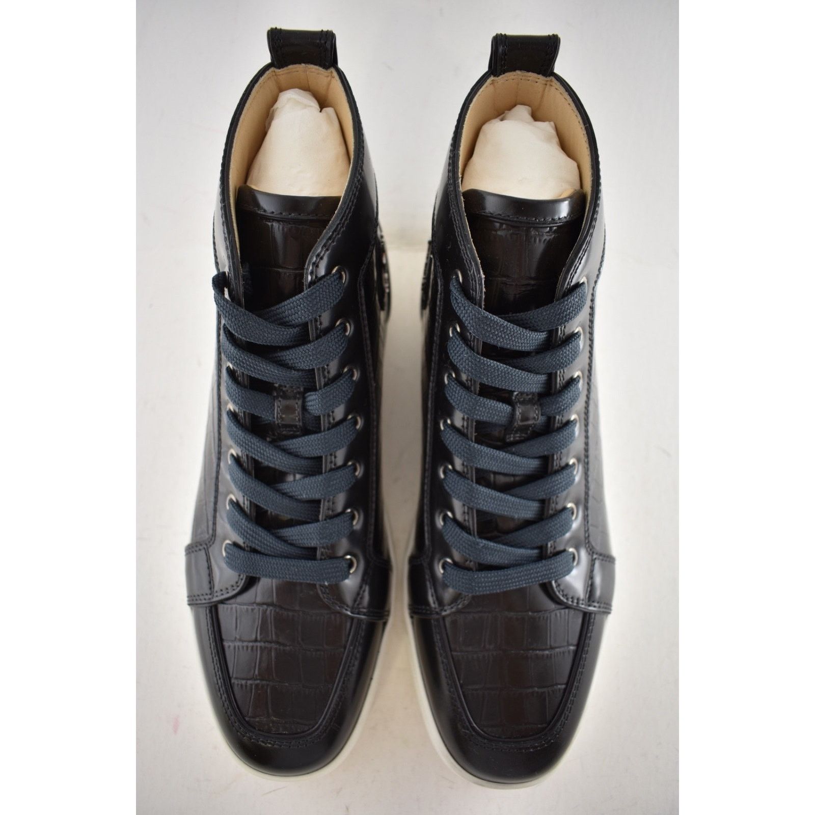 Christian Louboutin Mens Rantus Flat Ardesia Black Croc High Top Sneaker 44 11 Size US 11 / EU 44 - 11 Thumbnail