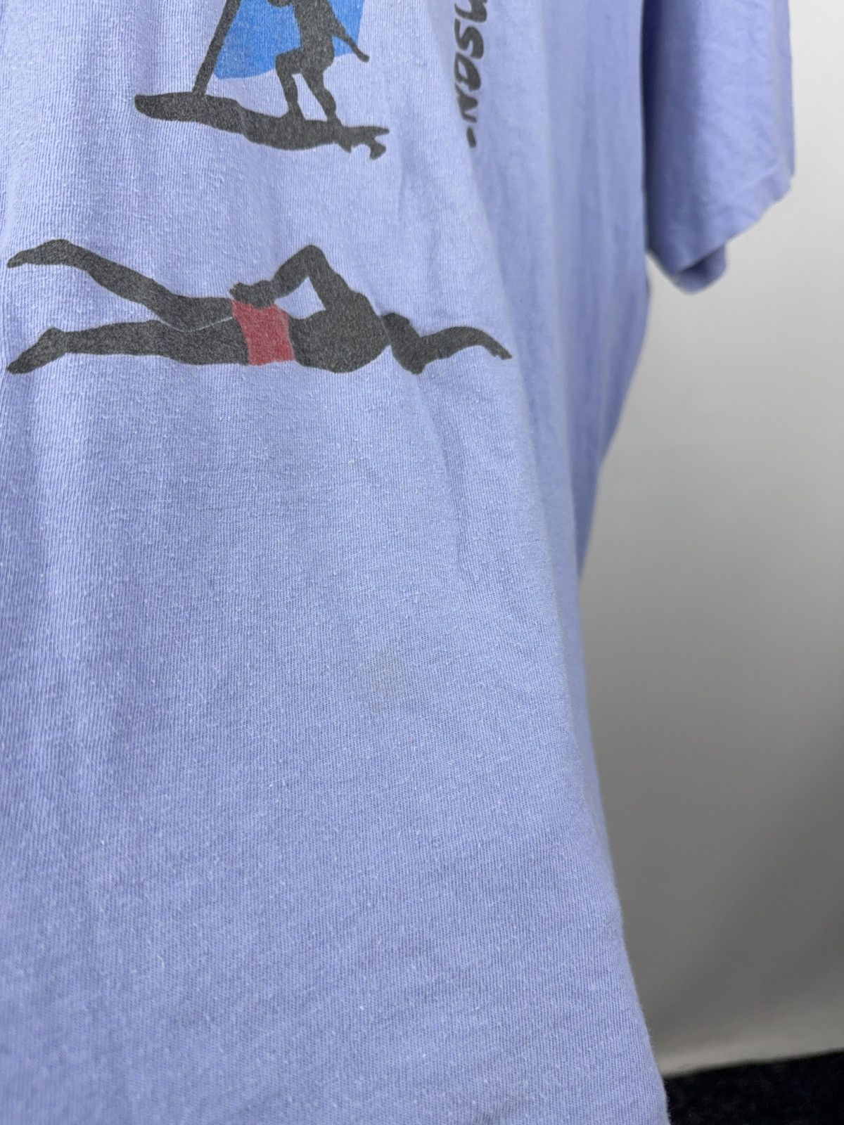 Vintage 90s Windsurf Swim Dive Graphic Tee Vintage Blue Summer Size US L / EU 52-54 / 3 - 6 Thumbnail