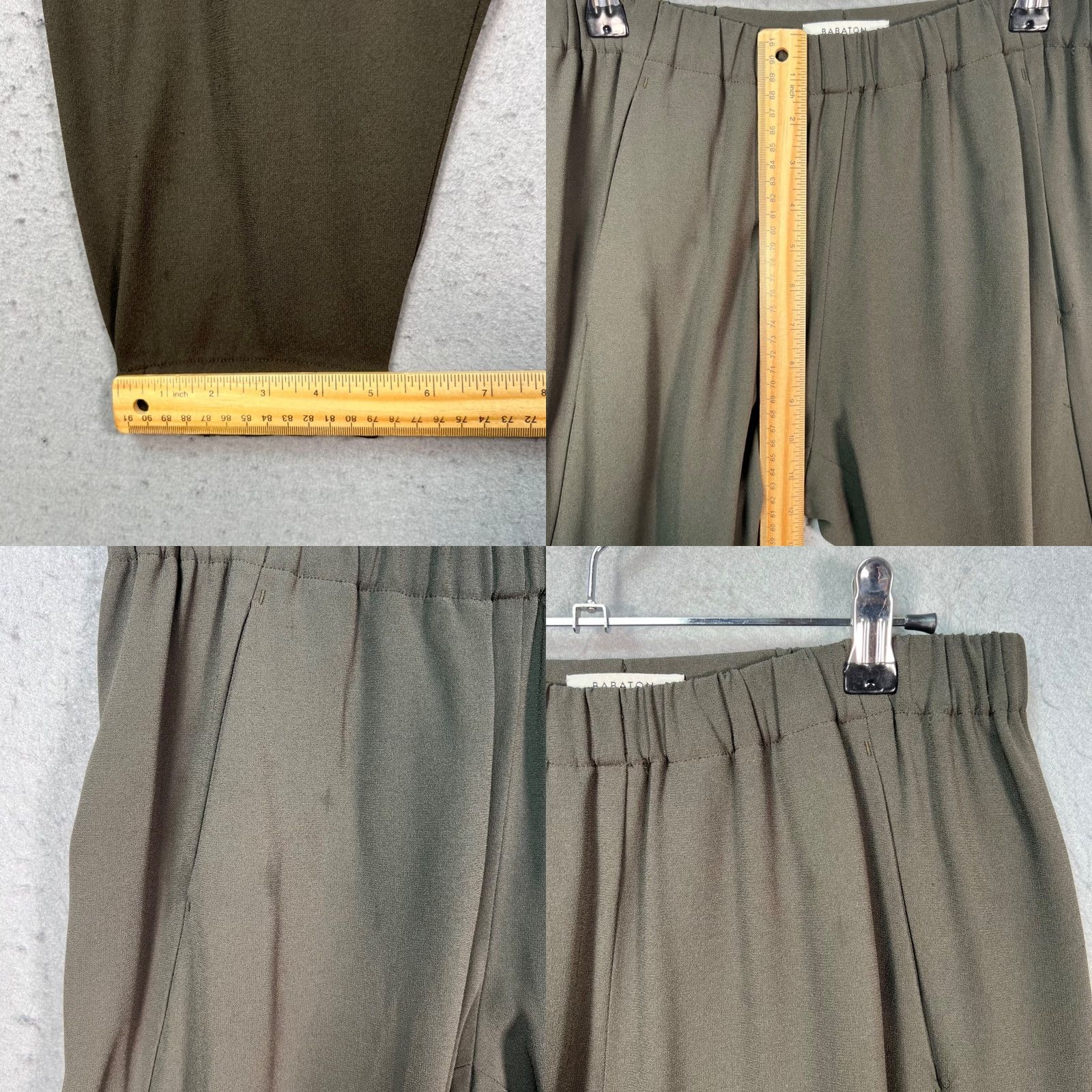 Vintage Babaton Womens Pants Jogger Olive Green Size S with Elastic Waistband & Cuffed Hem Size 28" / US 6 / IT 42 - 8 Thumbnail