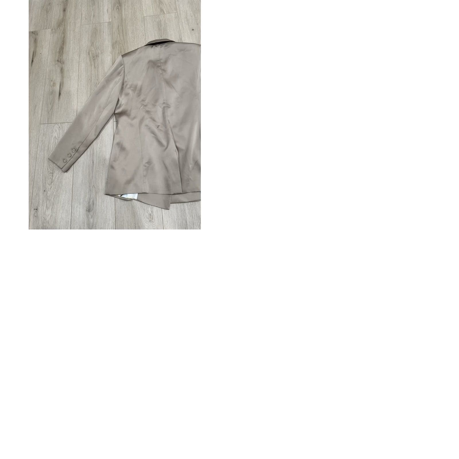 Vintage Favorite Daughter Blazer Medium Beige Floral Satin Double Breasted Oversized Size M / US 6-8 / IT 42-44 - 10 Thumbnail