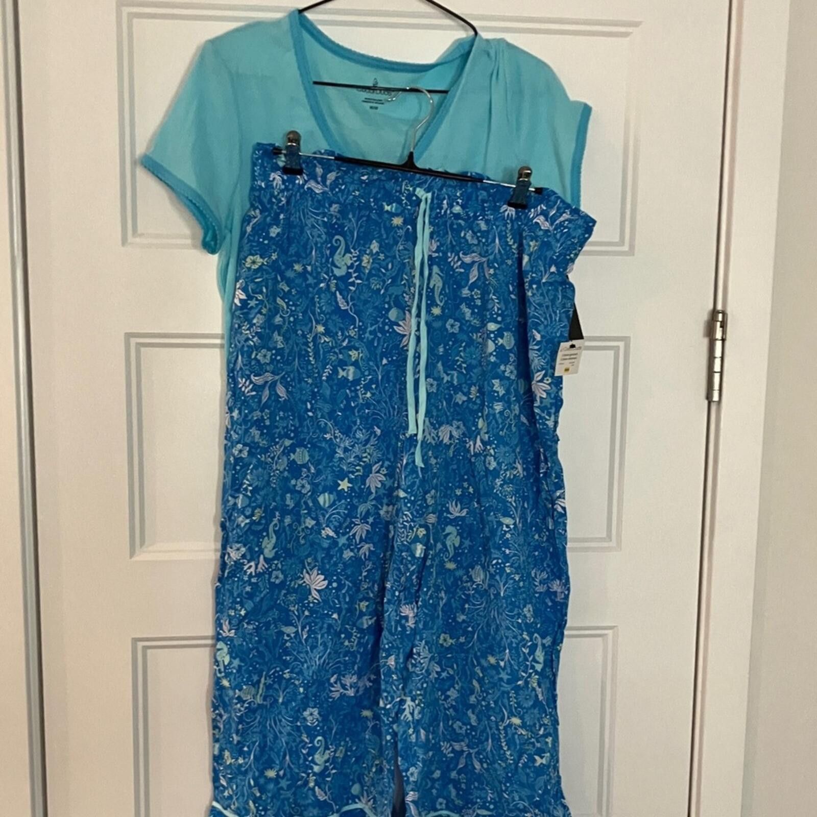 Other NWT Cuddl Duds Blue Ribbed Loungewear Pants Size ONE SIZE - 1 Thumbnail